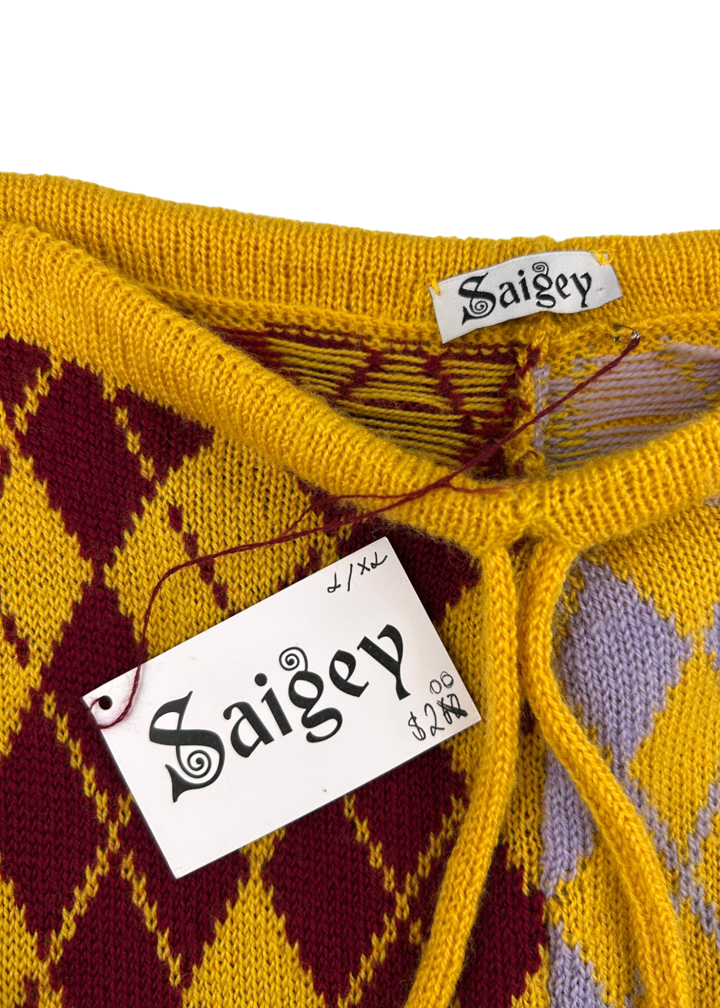 SAIGEY (BNWT) Argyle Knit Tube Top