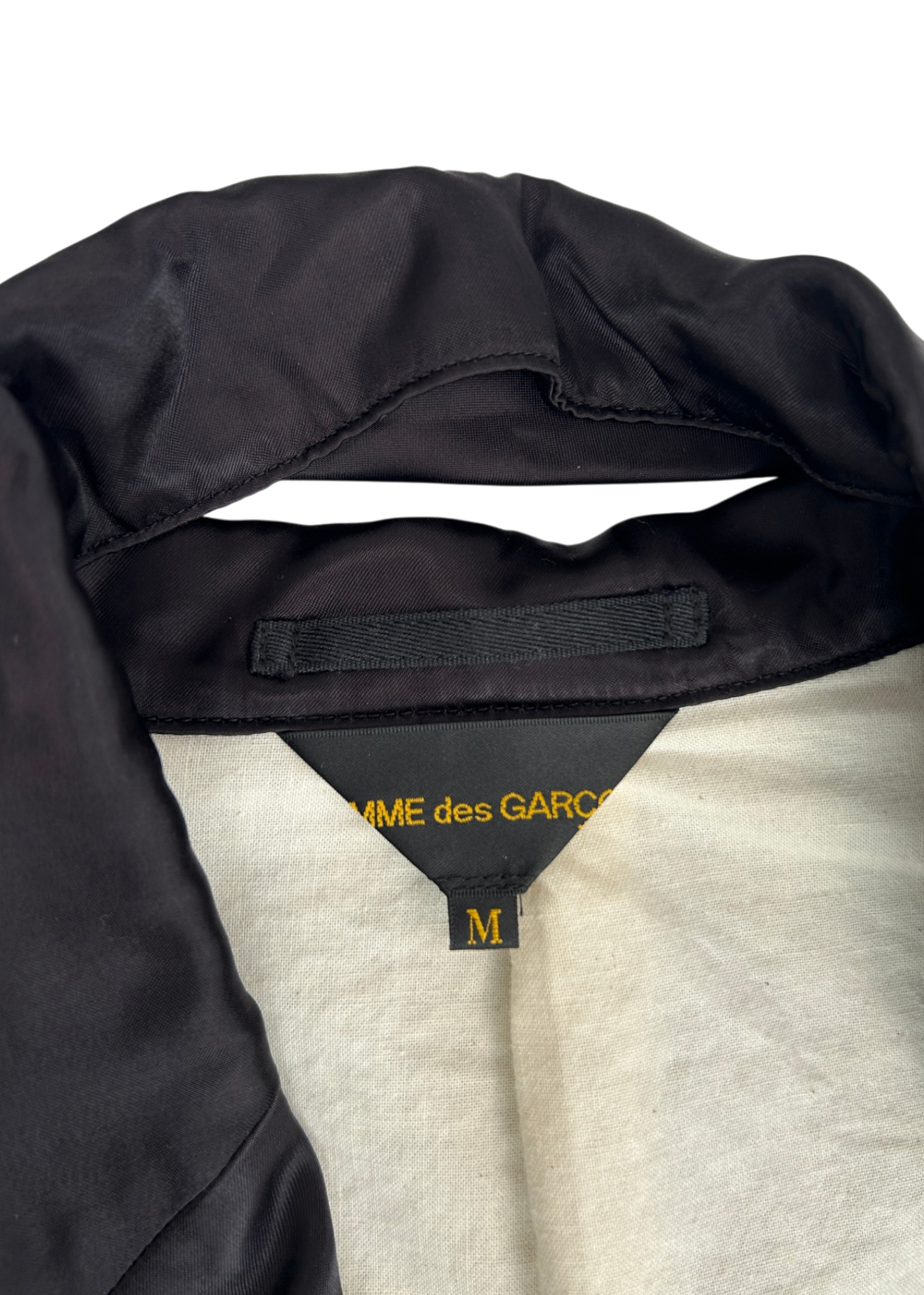 COMME DES GARCONS (AS IS) SS2018 Satin Distressed Edge Longline Coat