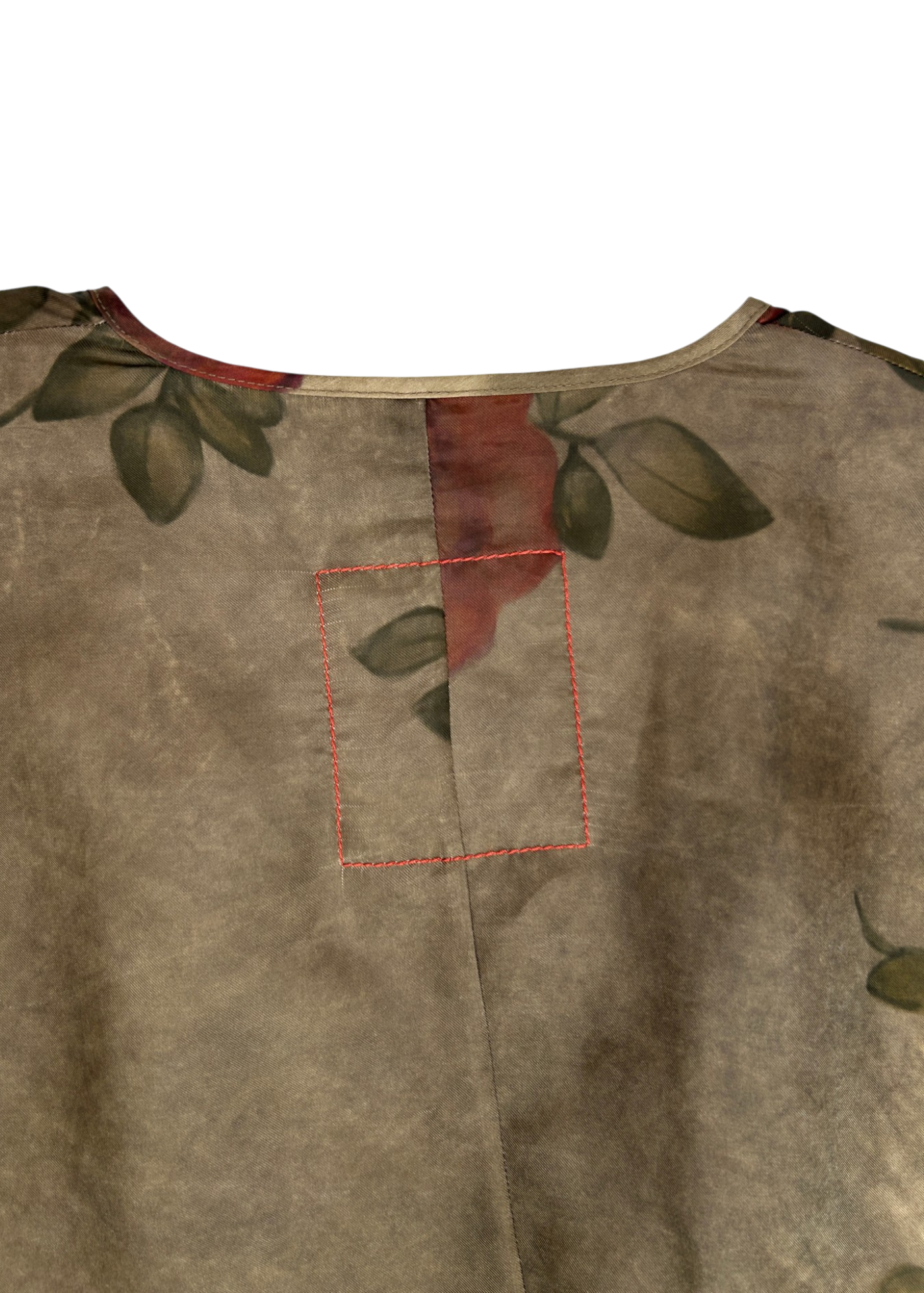 UMA WANG S/S 2023 'Thyme' Olive Green Rose Side Tie Blouse