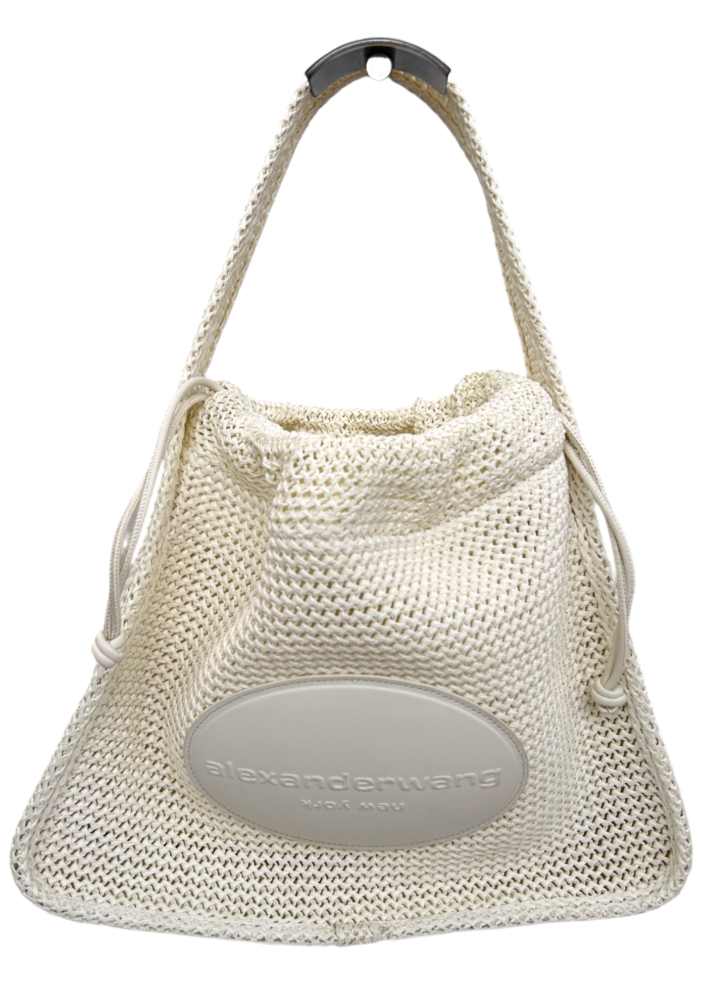 ALEXANDER WANG 'Ryan' White Raffia Woven Hobo Bag