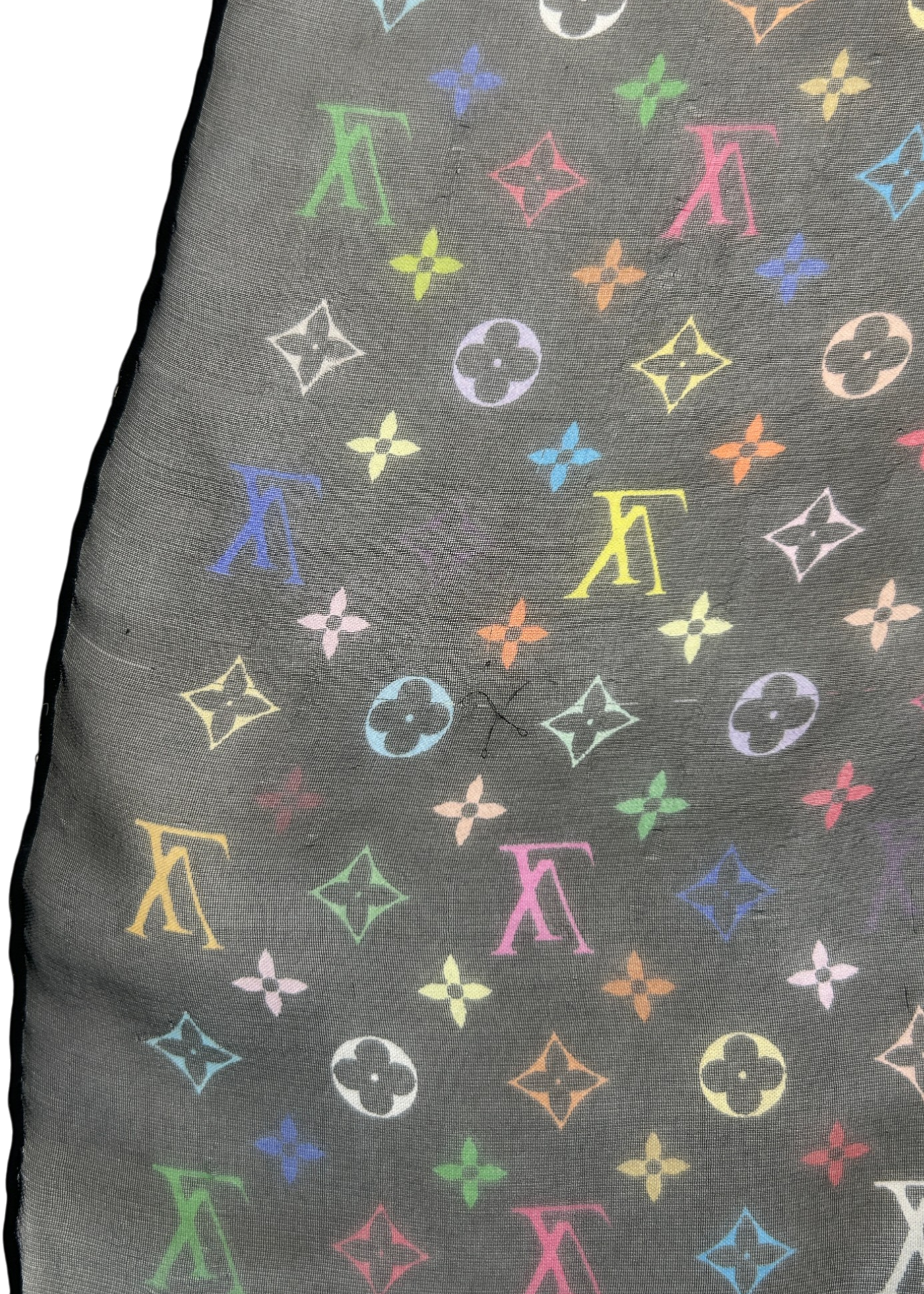 LOUIS VUITTON (AS IS) x Takashi Murakami Silk Monogram Scarf w Box