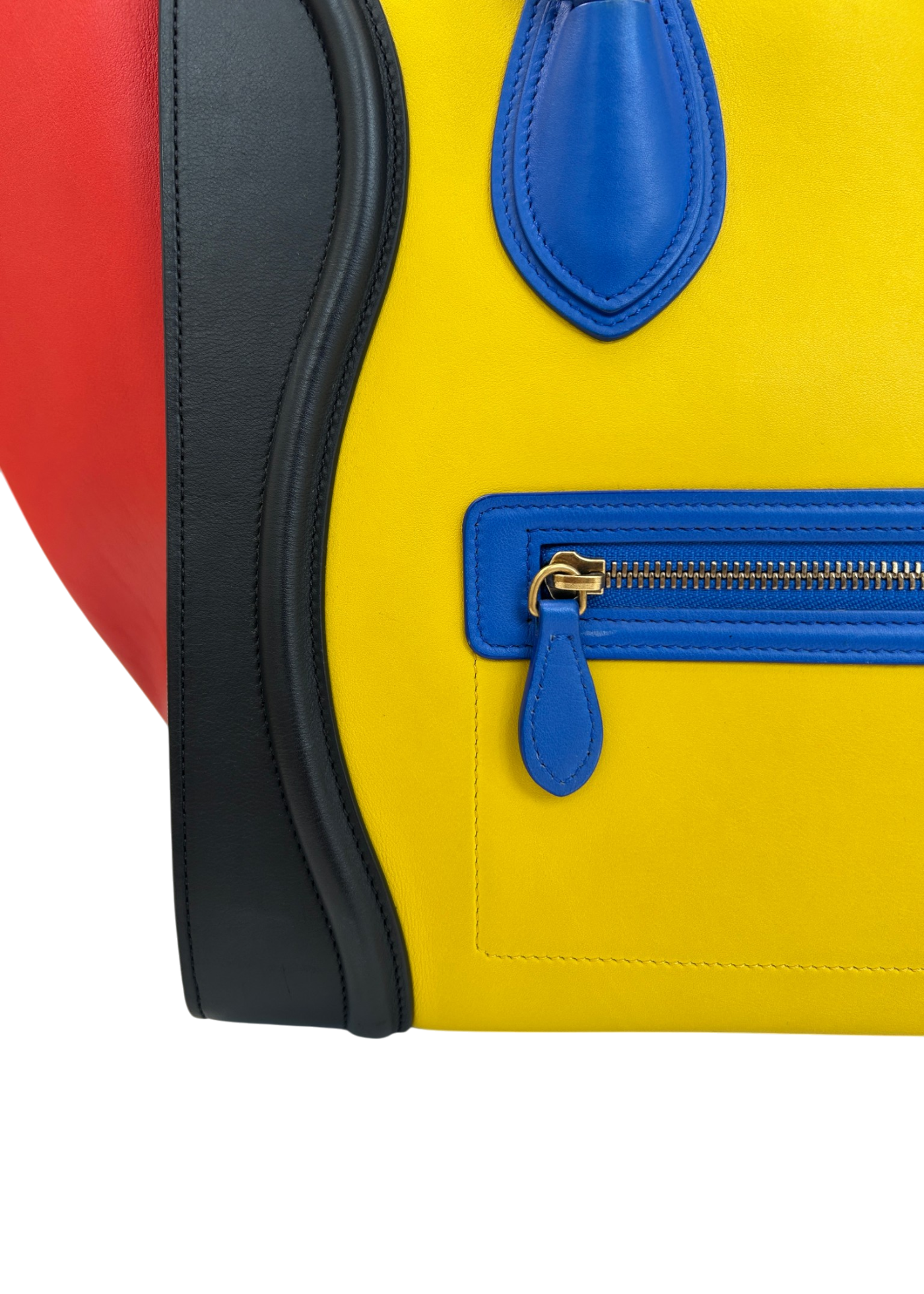 CELINE (AS IS) S/S 2014 Colourblock Smooth Leather Luggage Tote