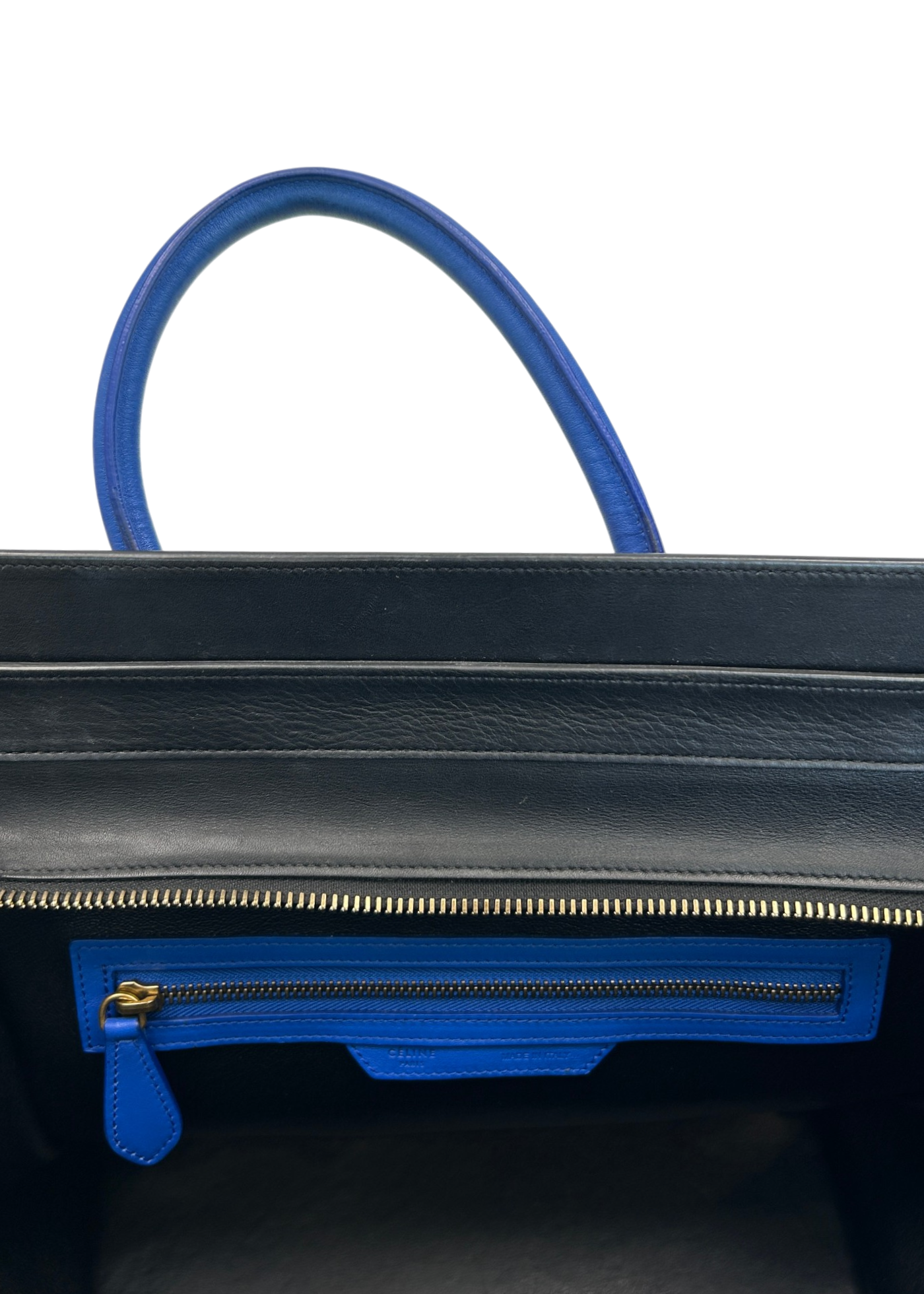 CELINE (AS IS) S/S 2014 Colourblock Smooth Leather Luggage Tote