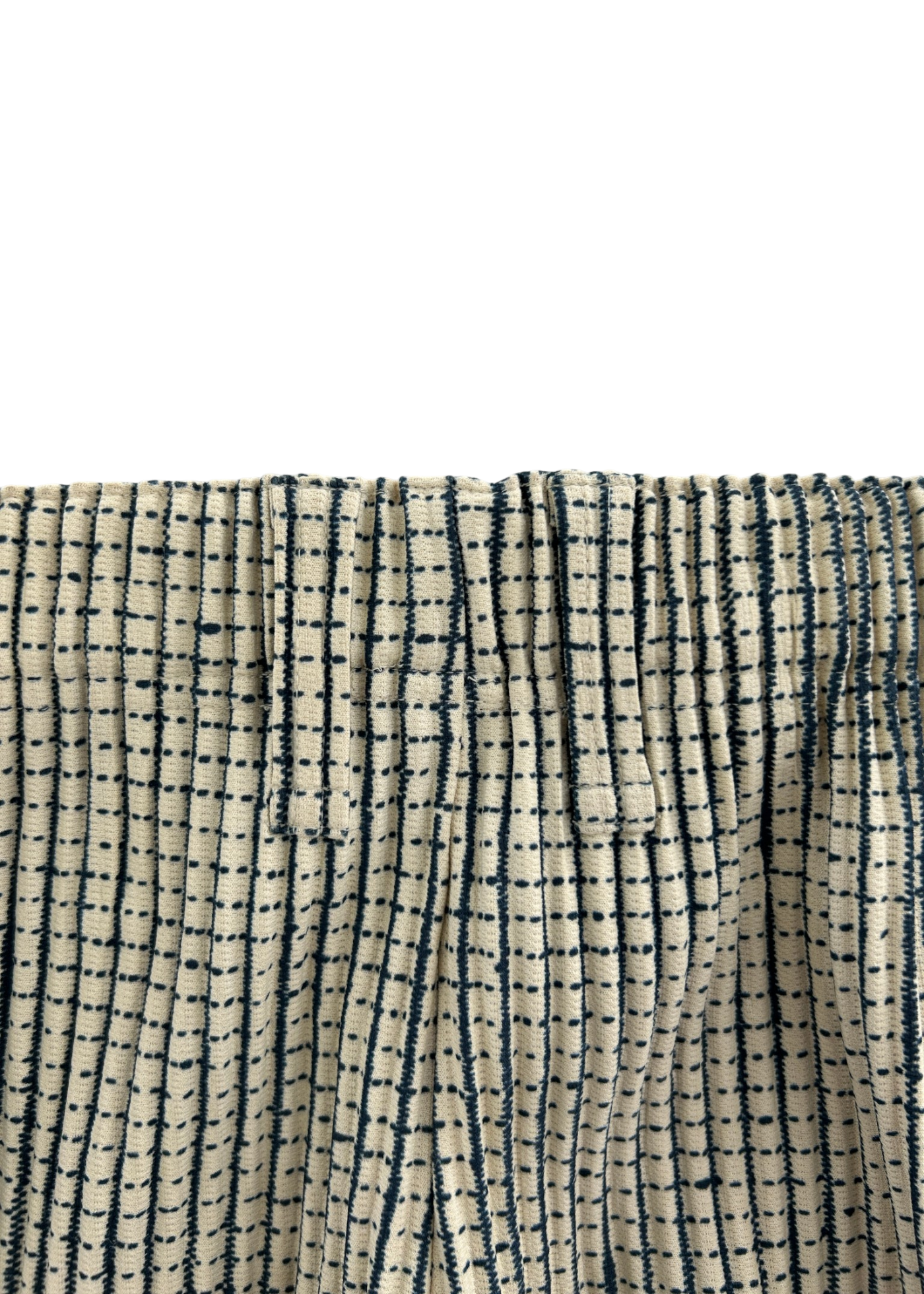 ISSEY MIYAKE HOMME PLISSE Ivory/Blue Speckled Pleat Pants