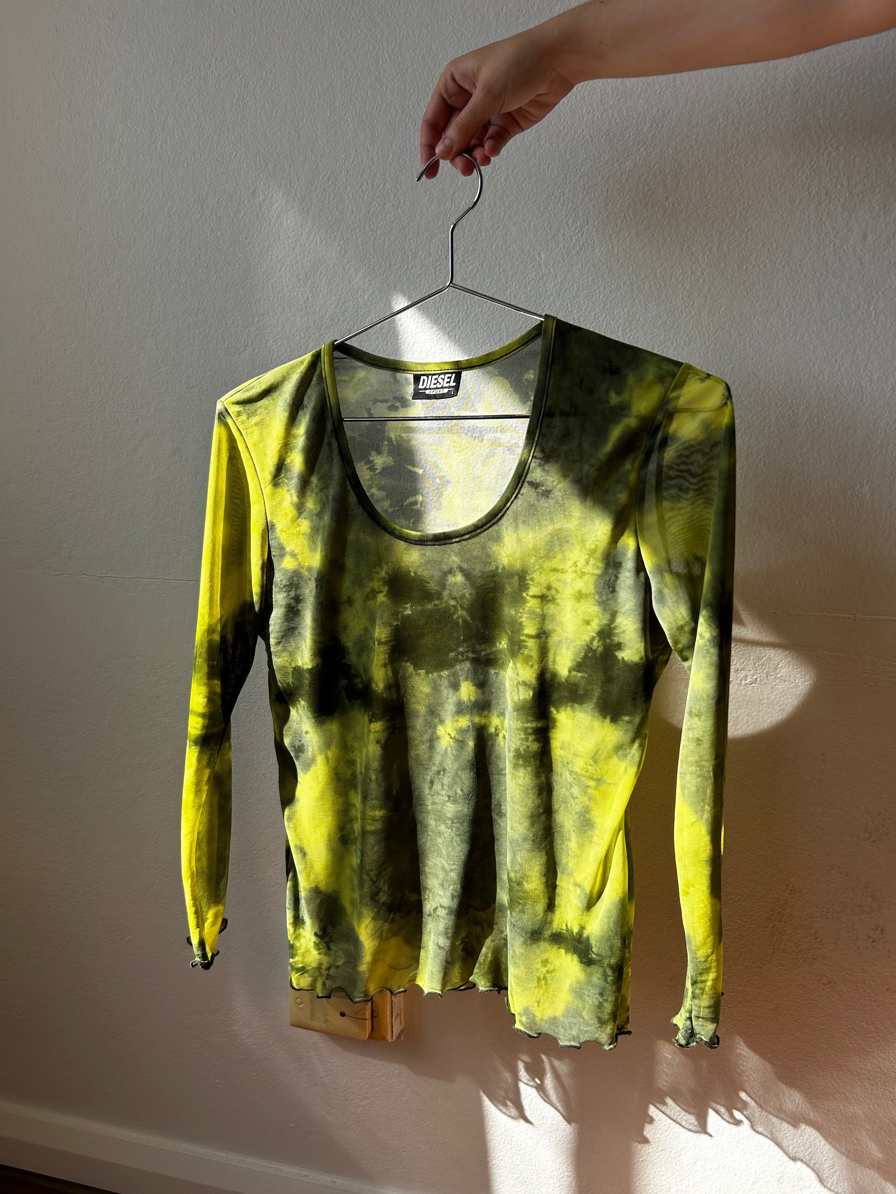 DIESEL SPORT (AS IS) Acid Green Mesh Top