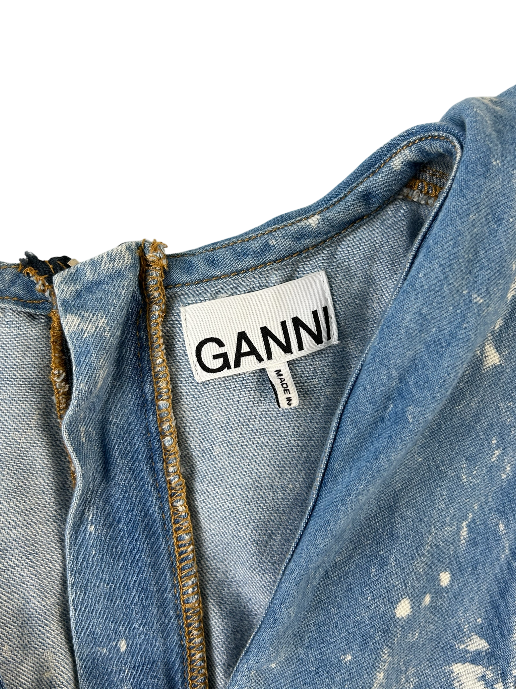 GANNI Acid Wash Denim Mini Dress