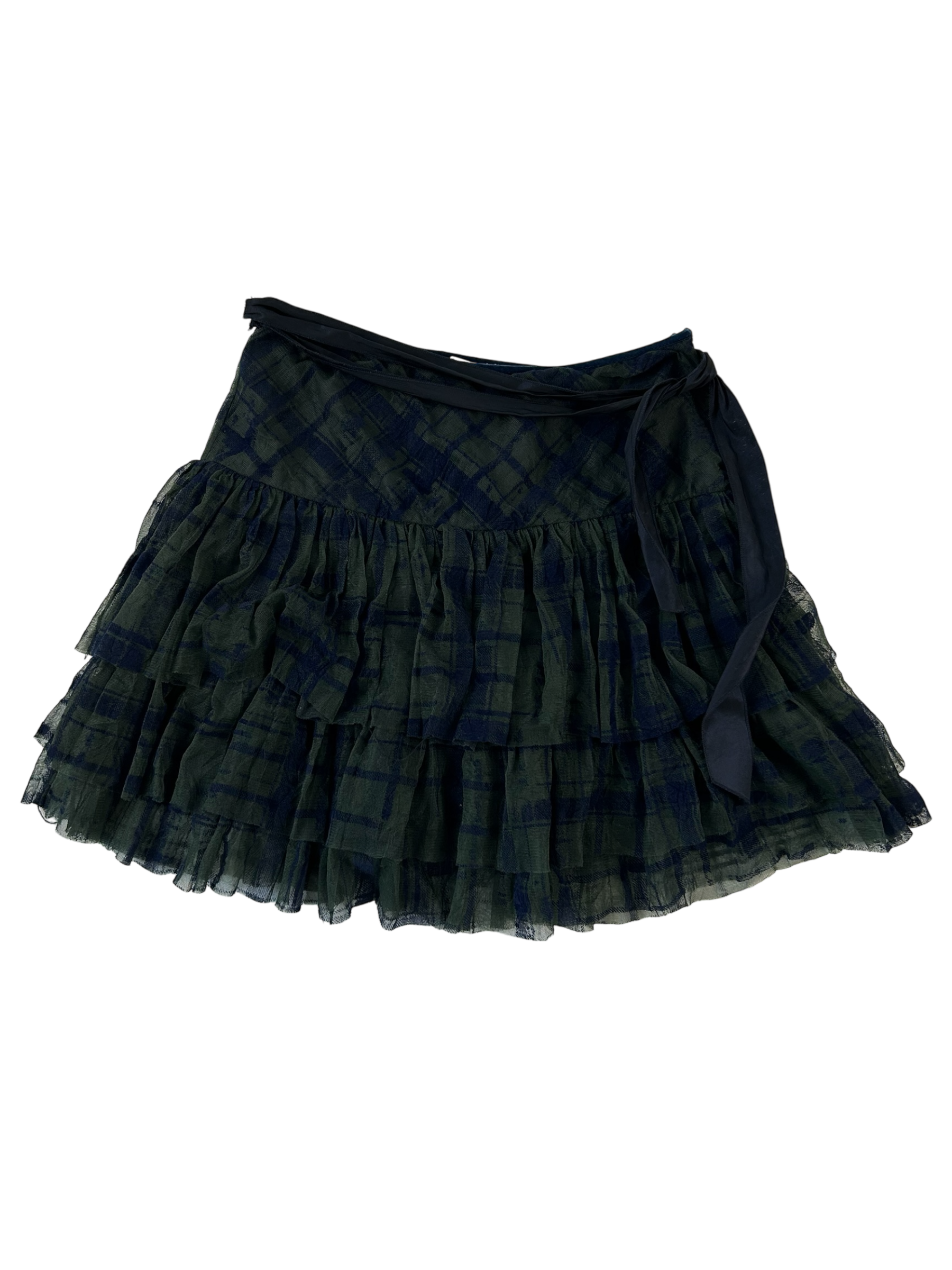 LA PERLA (AS IS) Ruffled Mini Skirt W/ Tie Belt