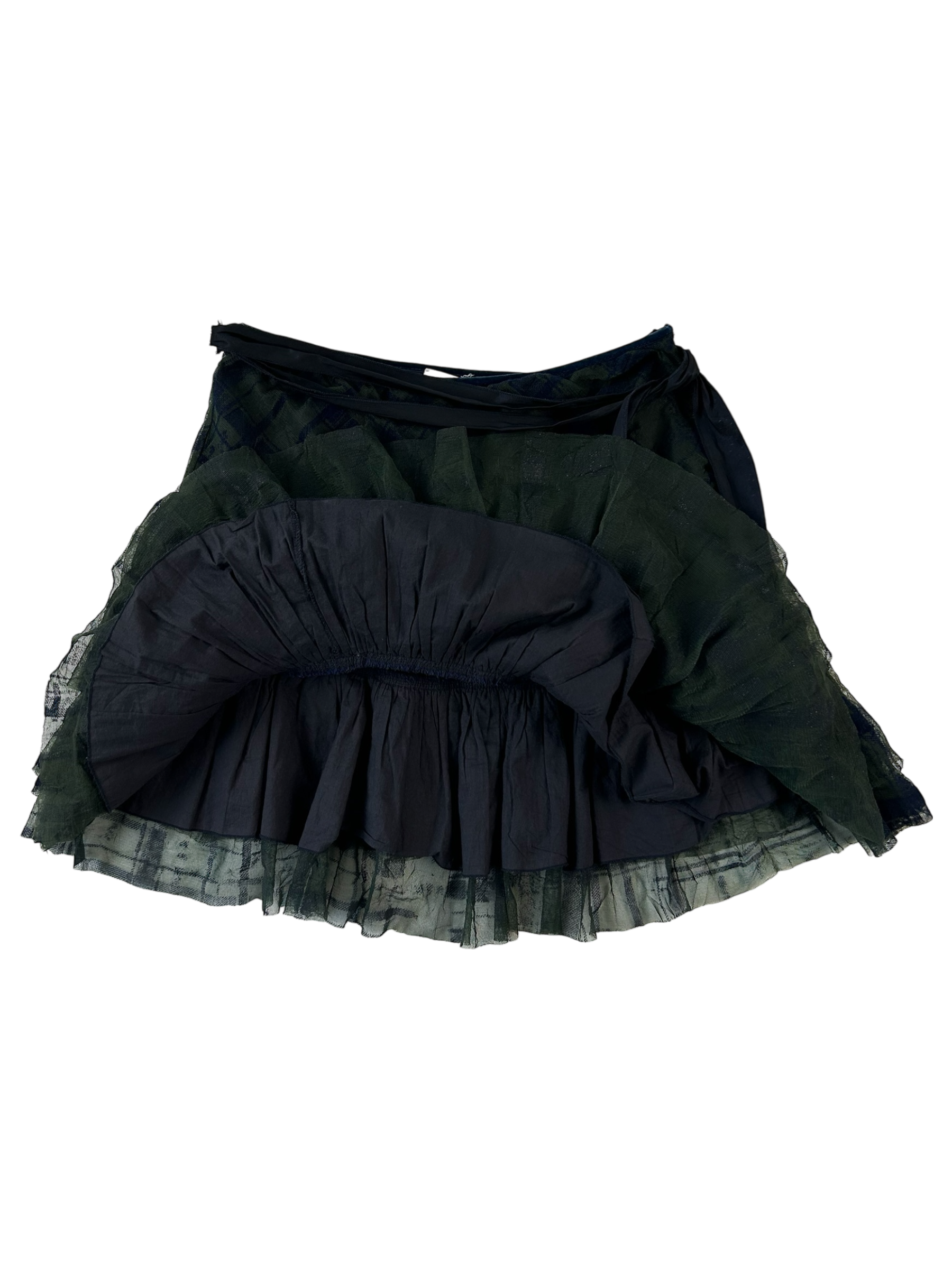 LA PERLA (AS IS) Ruffled Mini Skirt W/ Tie Belt