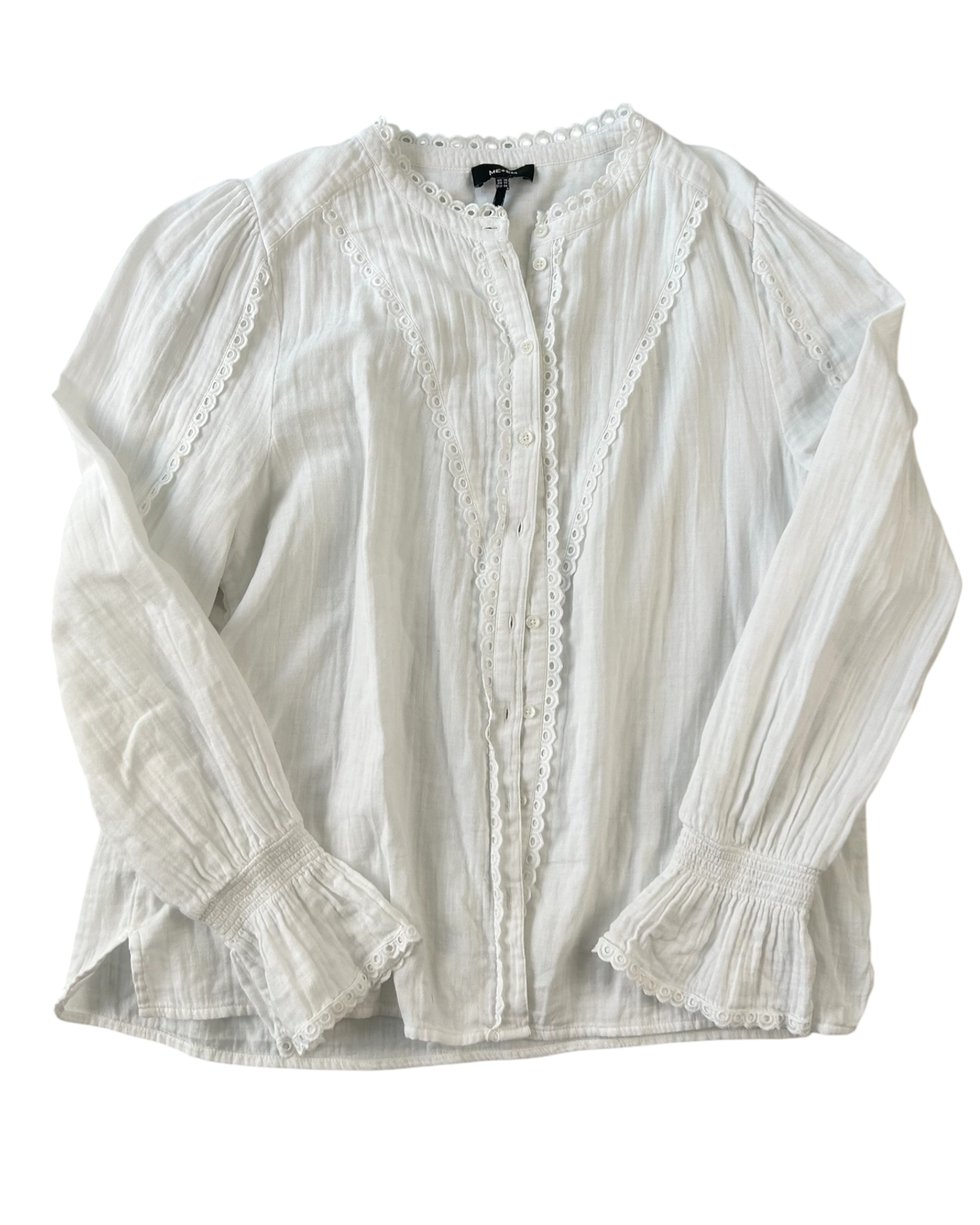 ME + EM (AS IS) Cotton Broderie Lace Long Sleeve Top