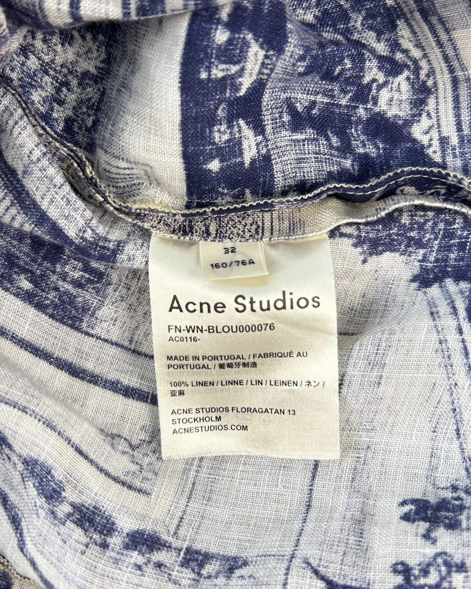 ACNE STUDIOS Pastoral Linen Button Up Shirt