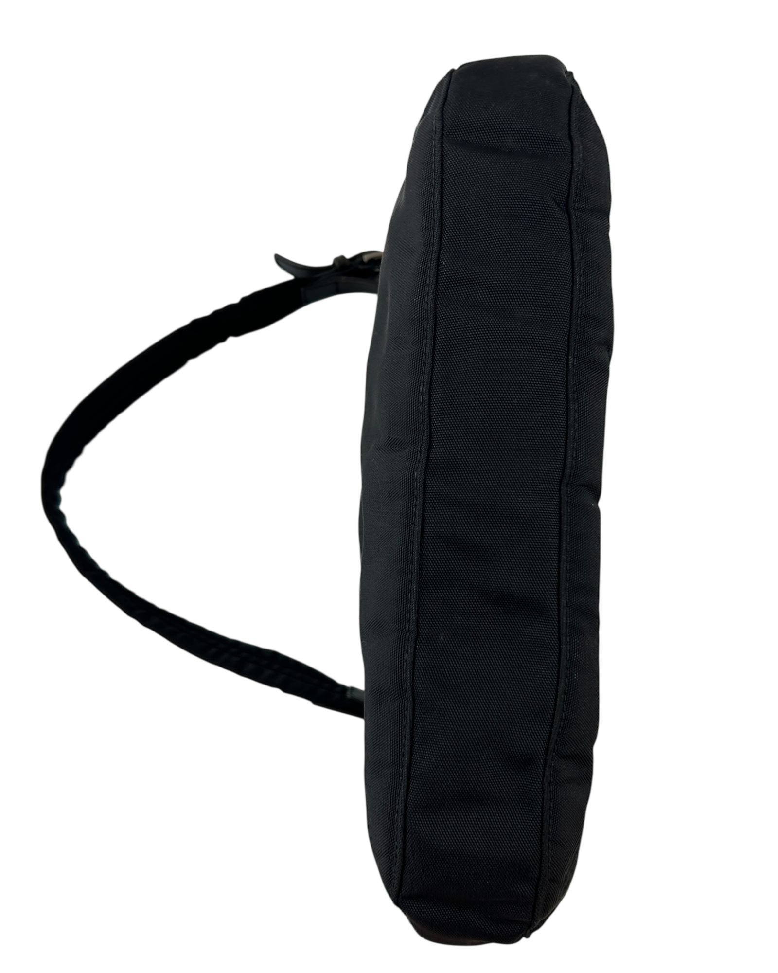 GUCCI VINTAGE (AS IS) 90s Black Nylon Shoulder Bag W/ Chrome Hardware