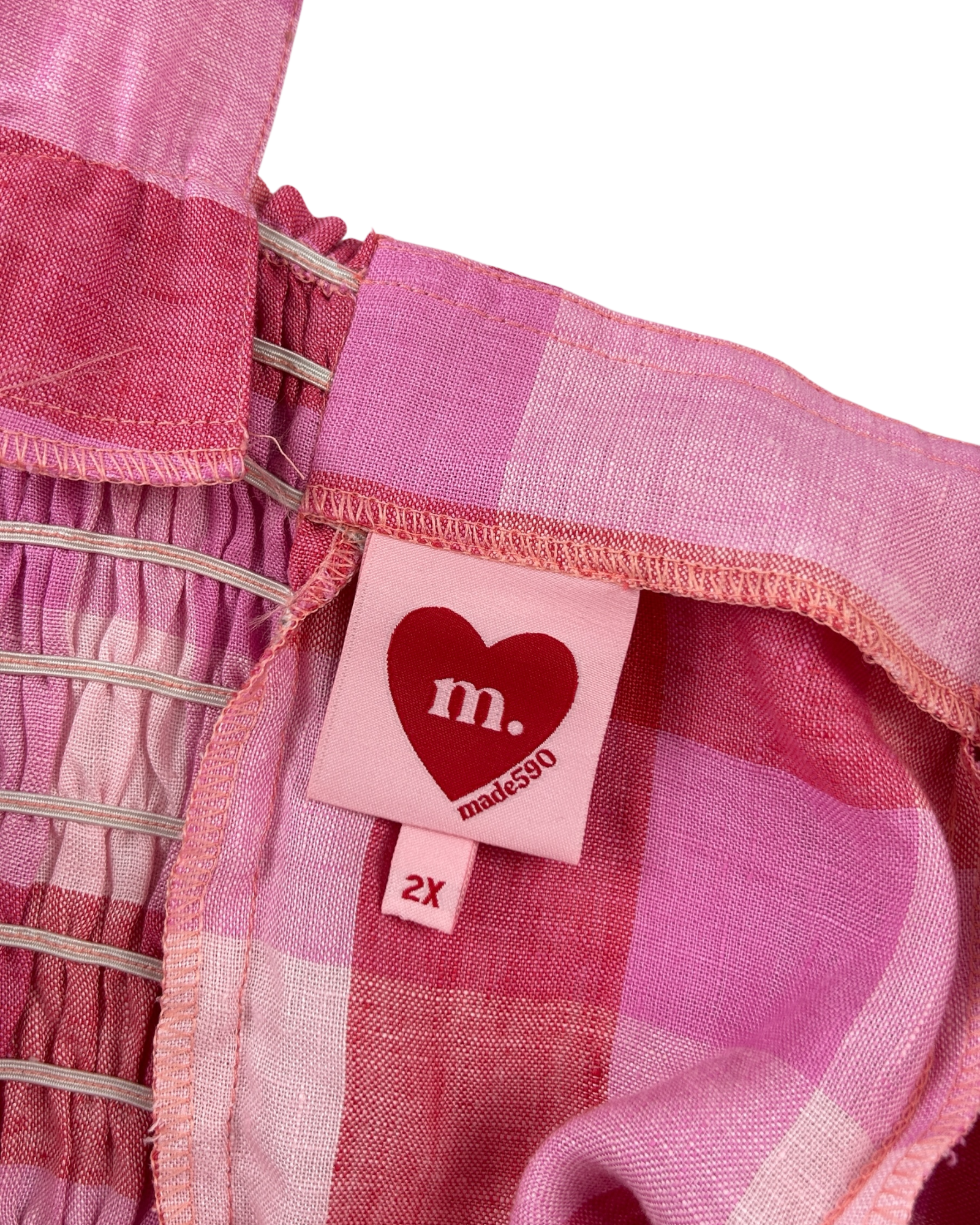 MADE590 Check Linen Sundress