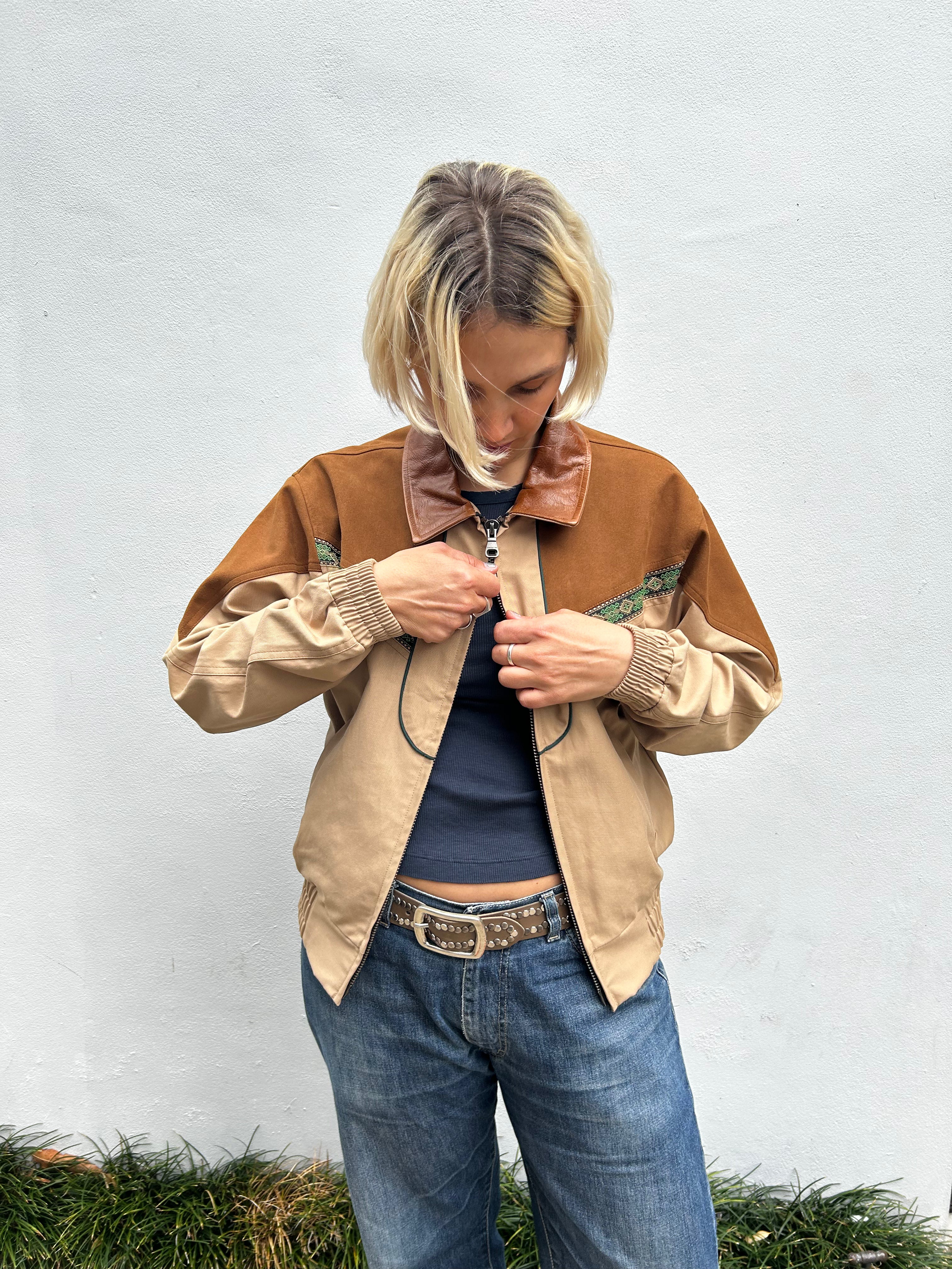ANDERSSON BELL 'James' Suede Panelled Bomber