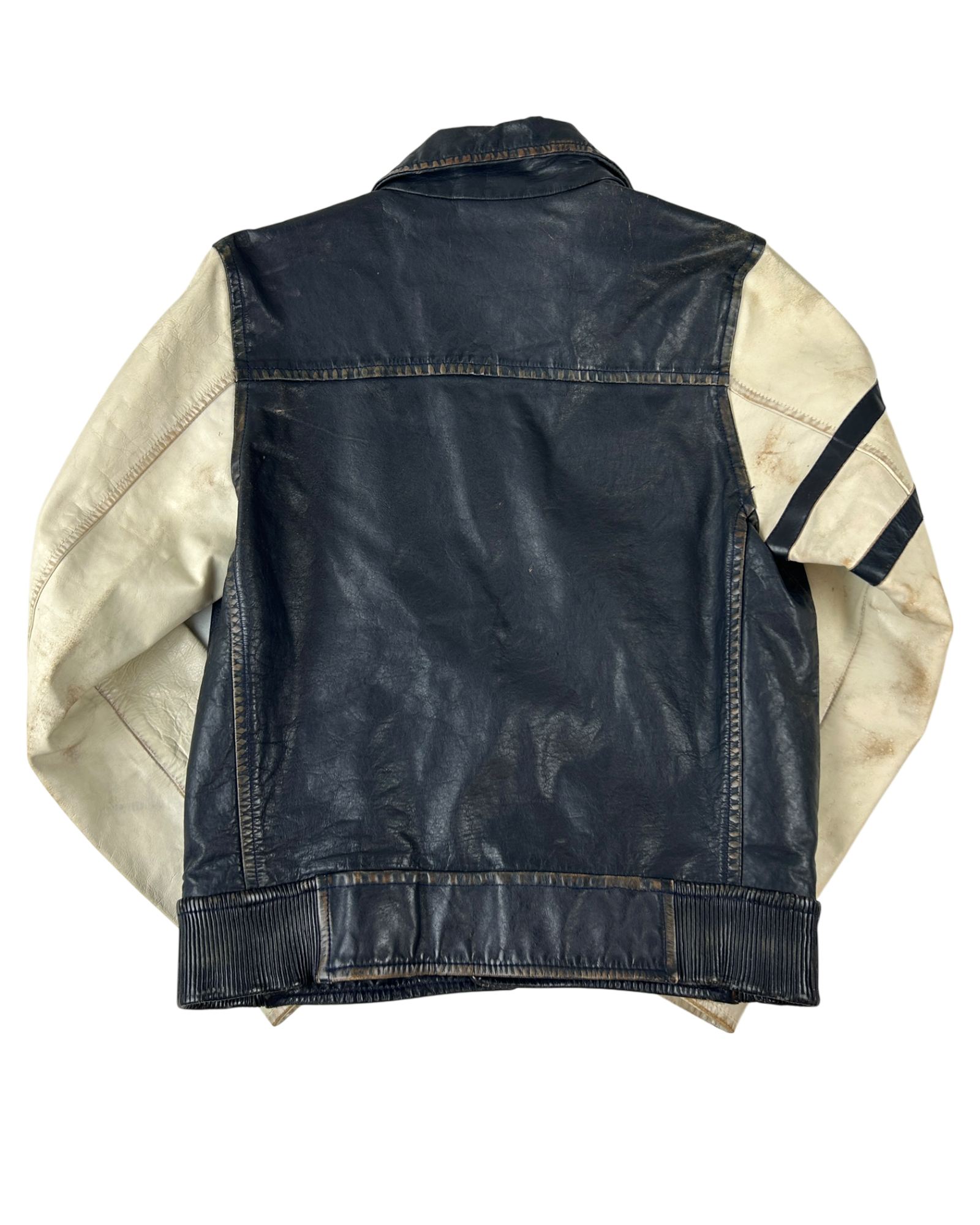 DIESEL (AS IS) Navy Varsity 'Somewhere Forever' Cowhide Jacket