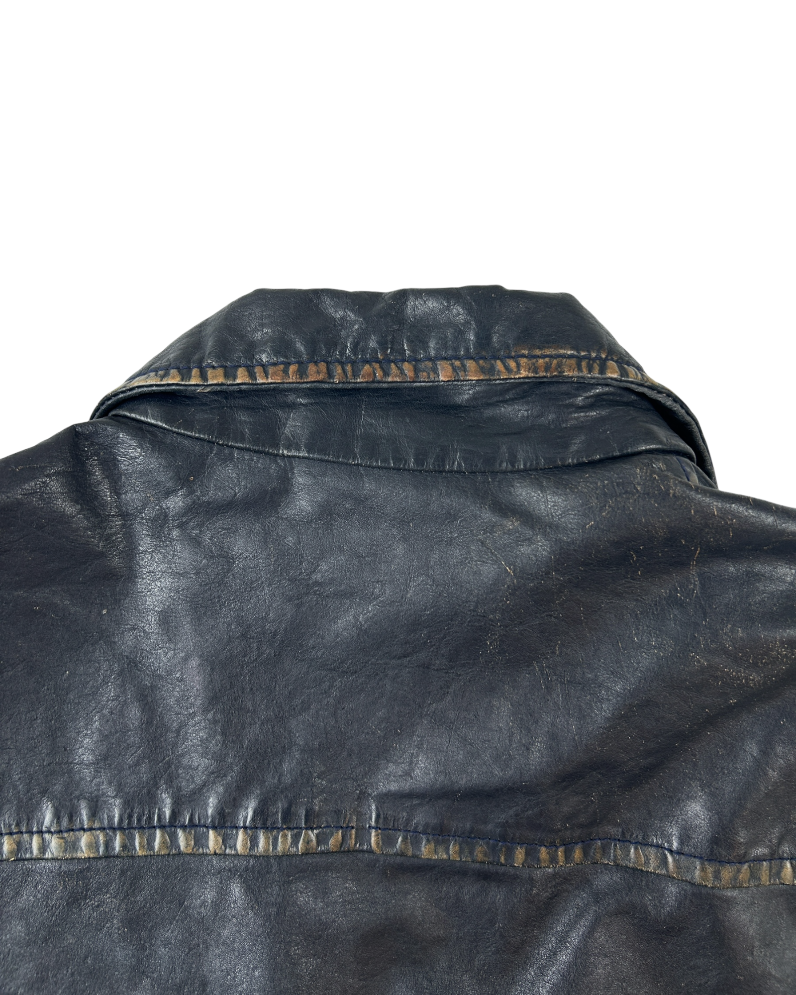 DIESEL (AS IS) Navy Varsity 'Somewhere Forever' Cowhide Jacket