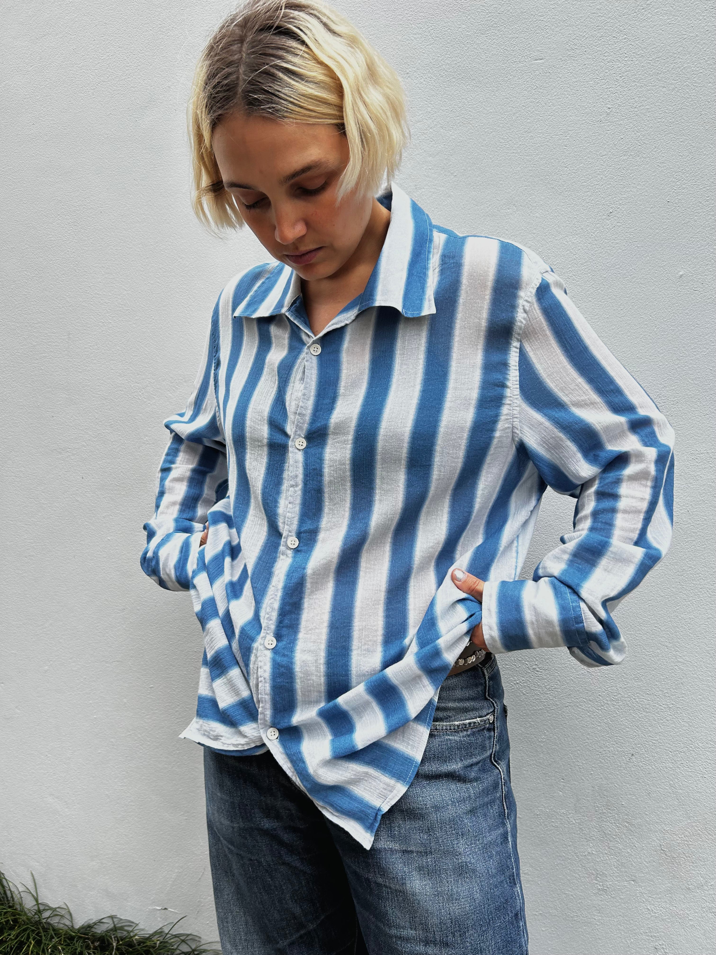 OUR LEGACY 'Soul' Blurred Stripe Button Down Shirt