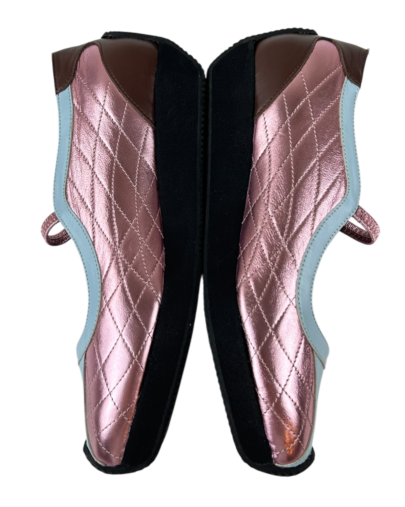 NICOLE SALDANA Metallic Sporty Tech Platform Mary Janes