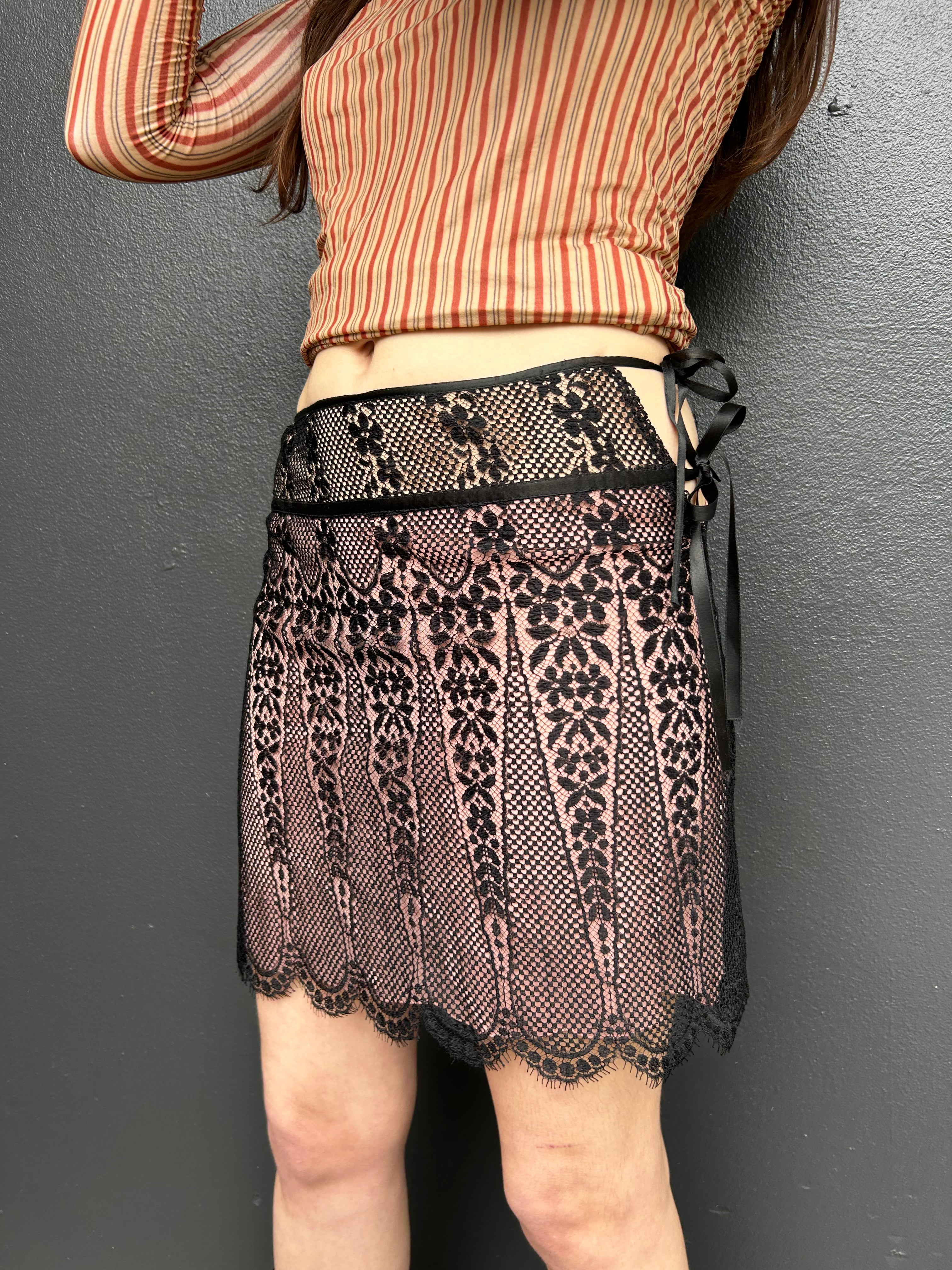 BLUMARINE (AS IS) SS1999 Lace Mini Skirt