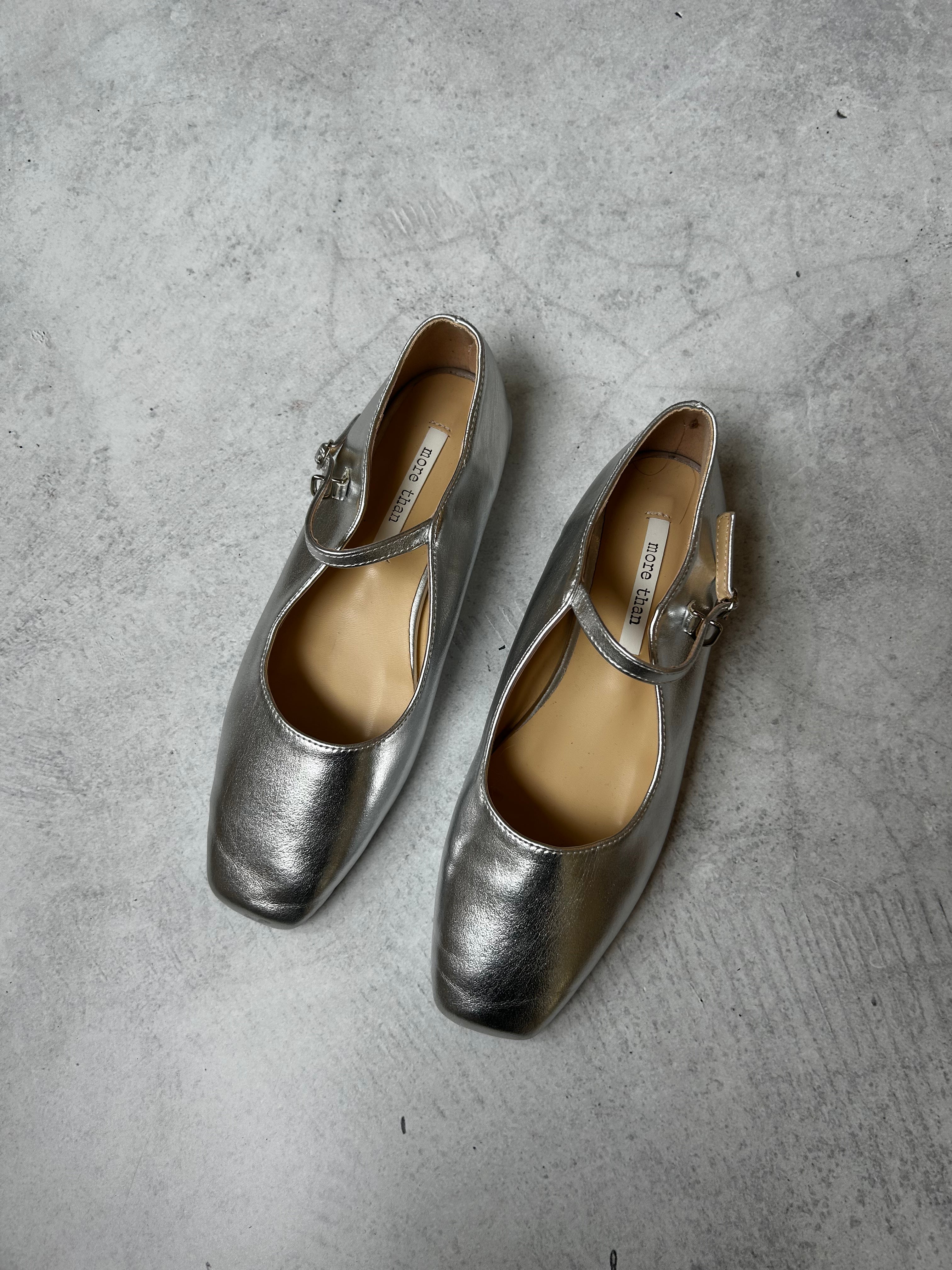 MORE THAN Silver Mary Janes