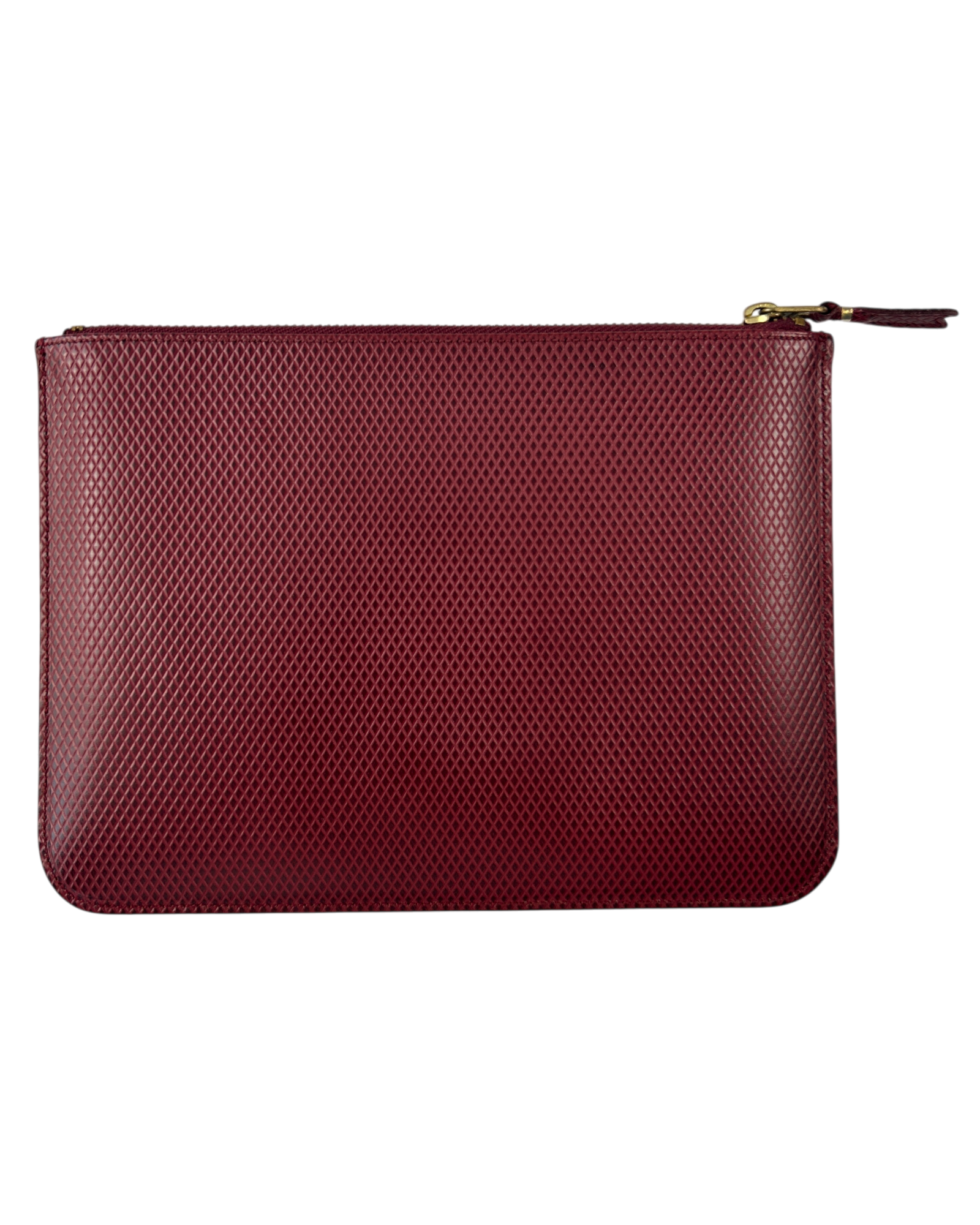 COMME DES GARCONS Diamond Emboss Leather Zip Pouch