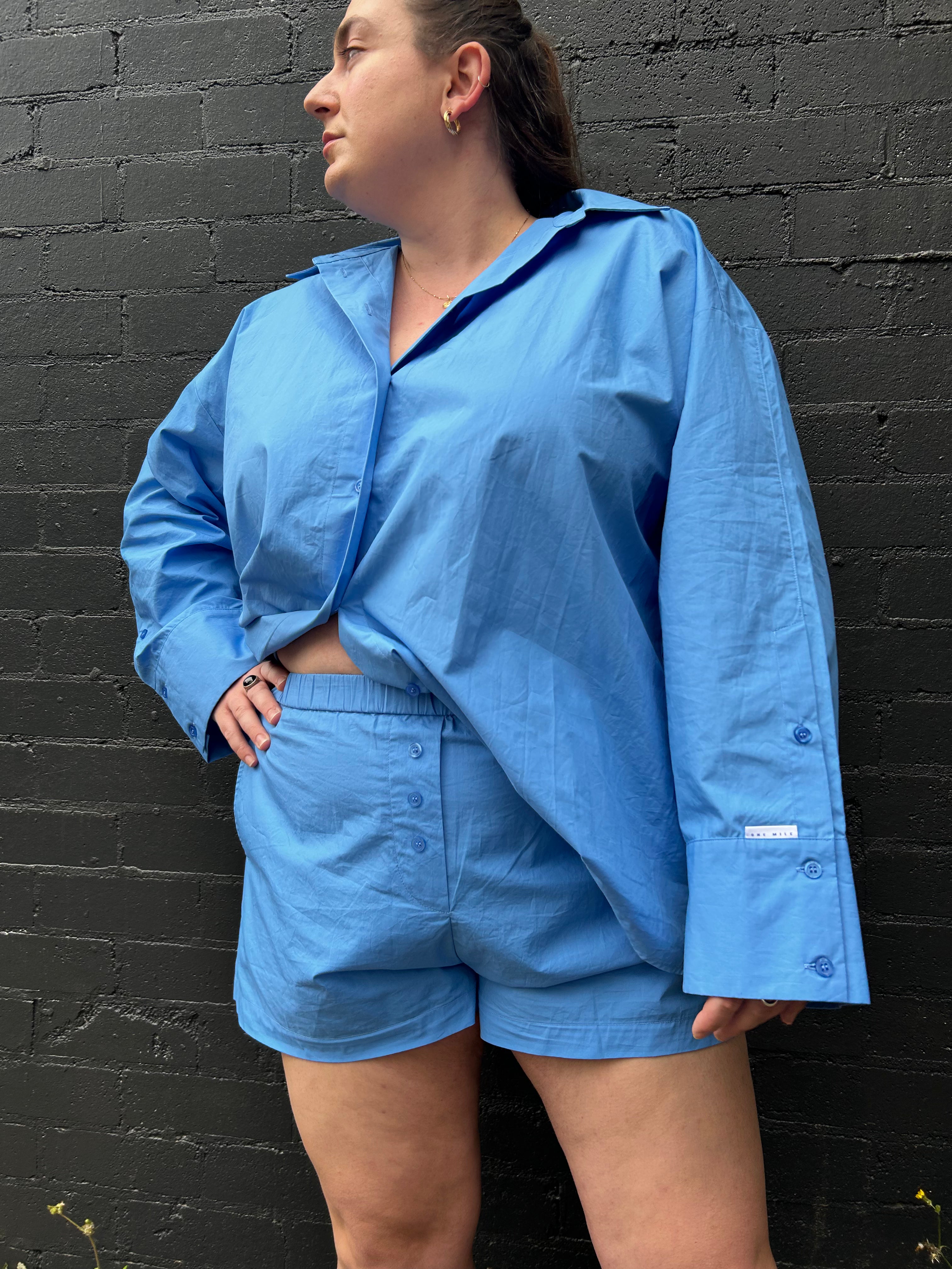 ONE MILE (BNWT) Blue Cotton Boxer Shorts