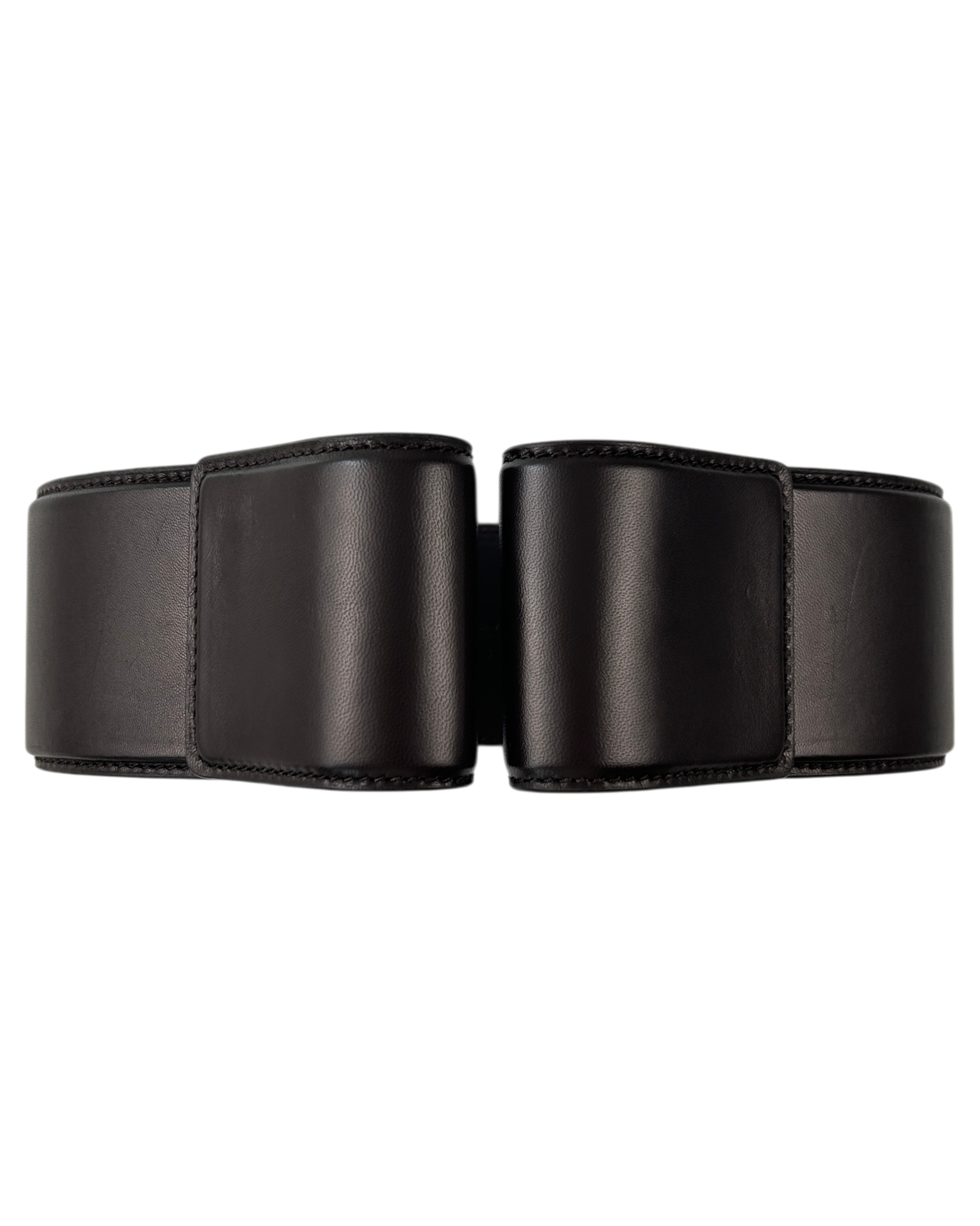 BOTTEGA VENETA Dark Brown Leather Corset Belt