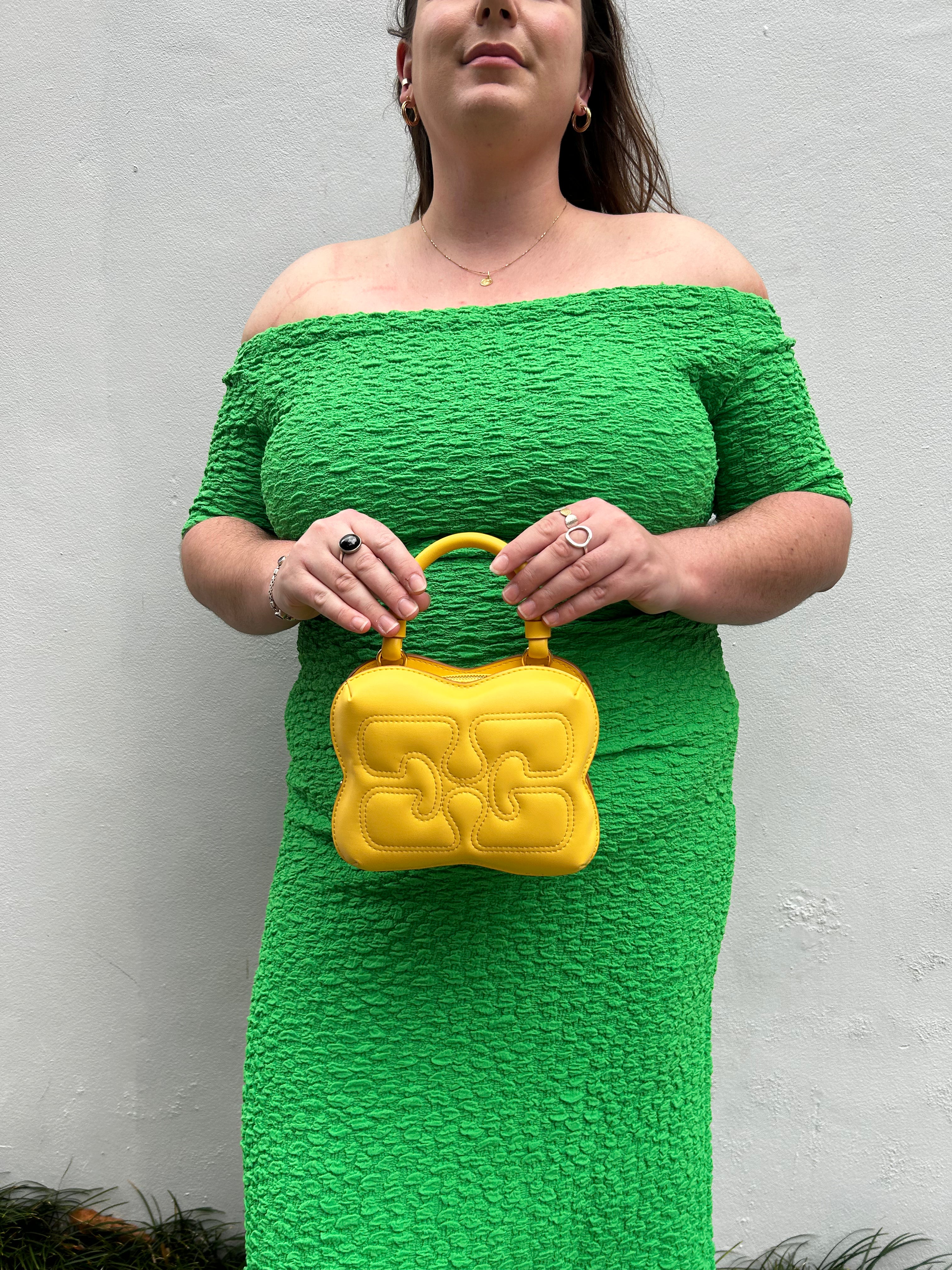 GANNI (AS IS) Yellow Leather 'Egret Butterfly' Mini Bag