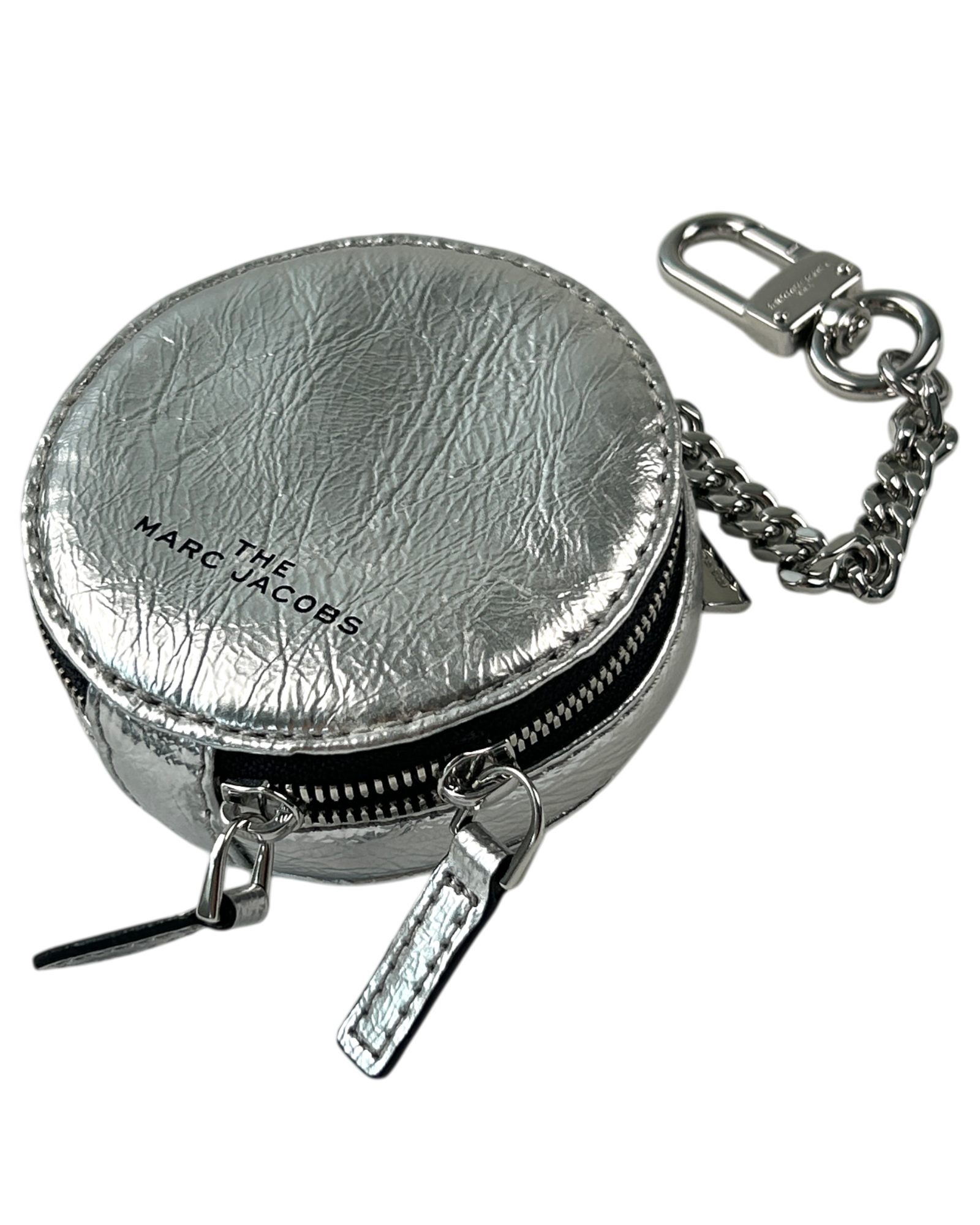 MARC JACOBS Silver Round Mini Pouch
