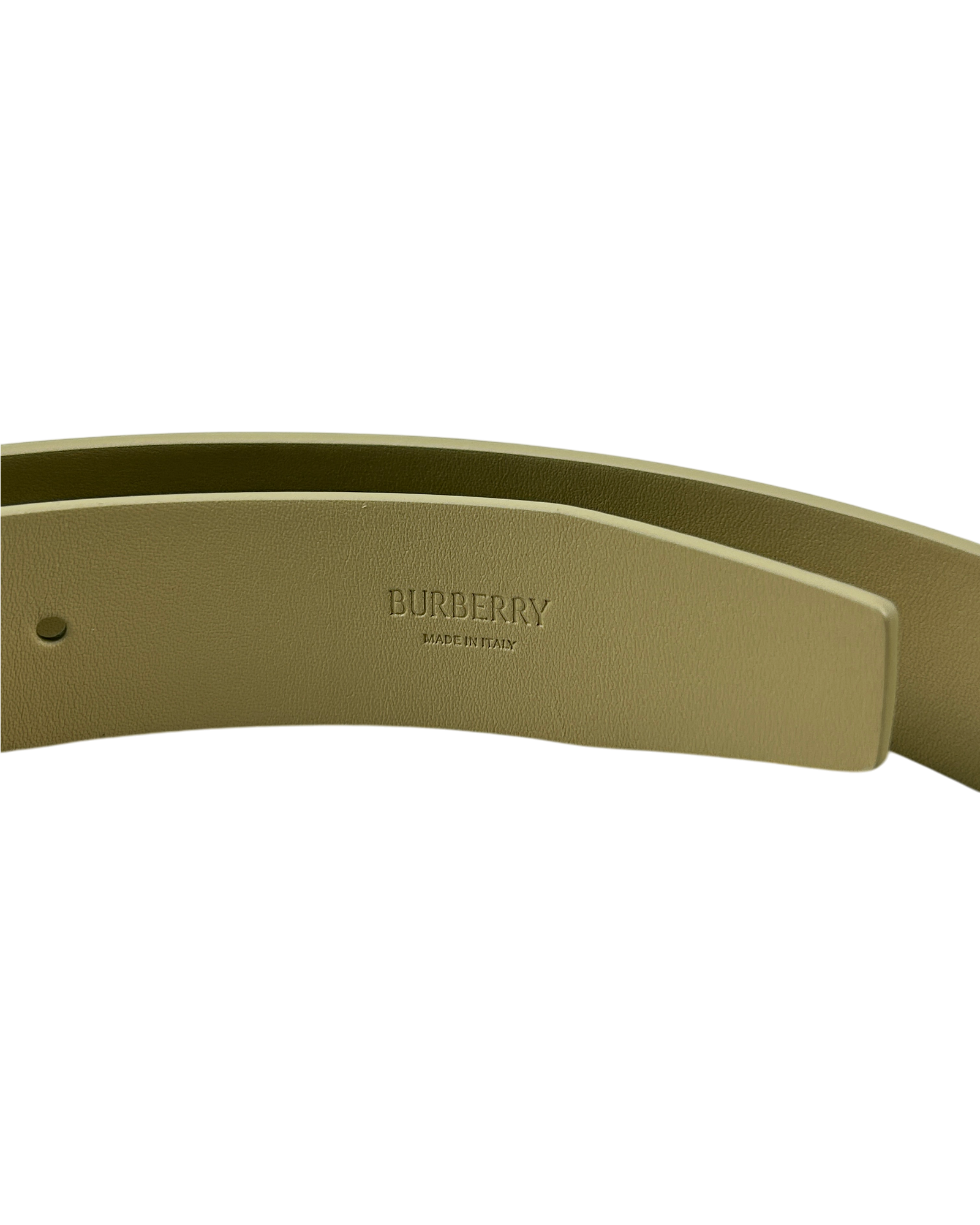 BURBERRY Beige/Gold Leather Buckle Belt