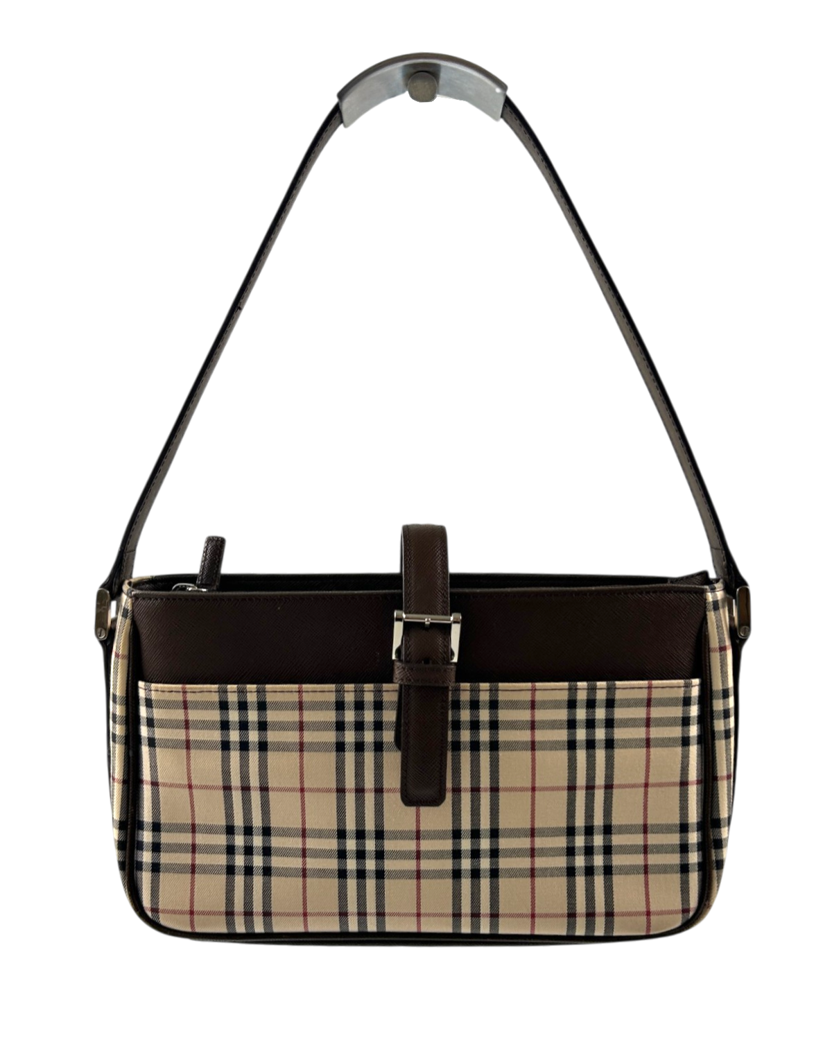 BURBERRY Vintage Nova Check Leather/Canvas Shoulder Bag