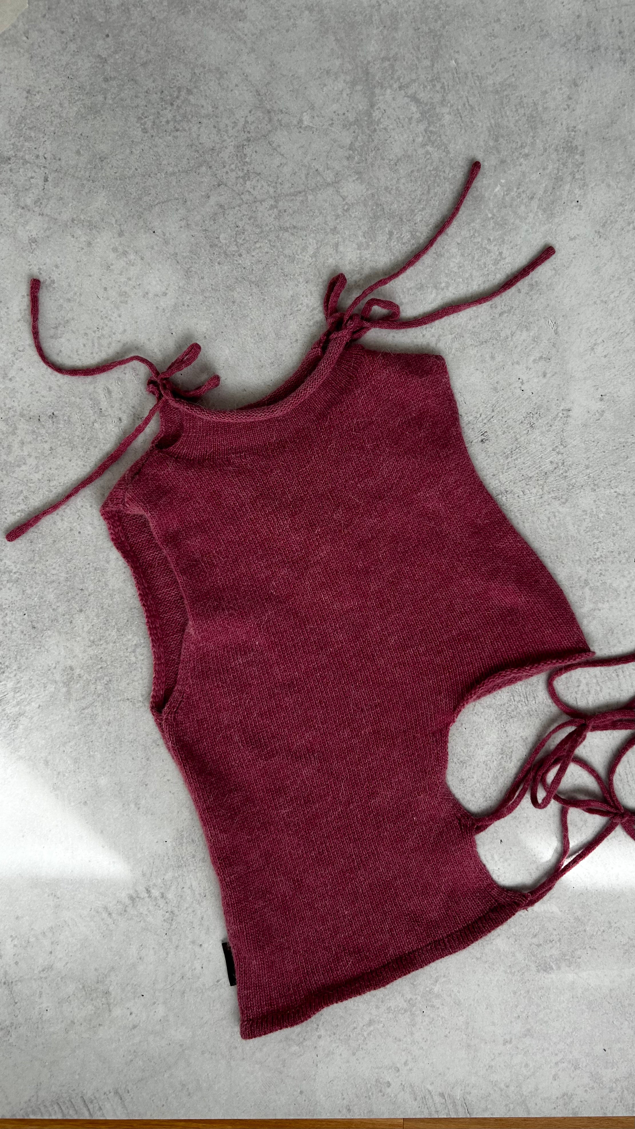 UNIF Pink Angora Blend Cutout Tank