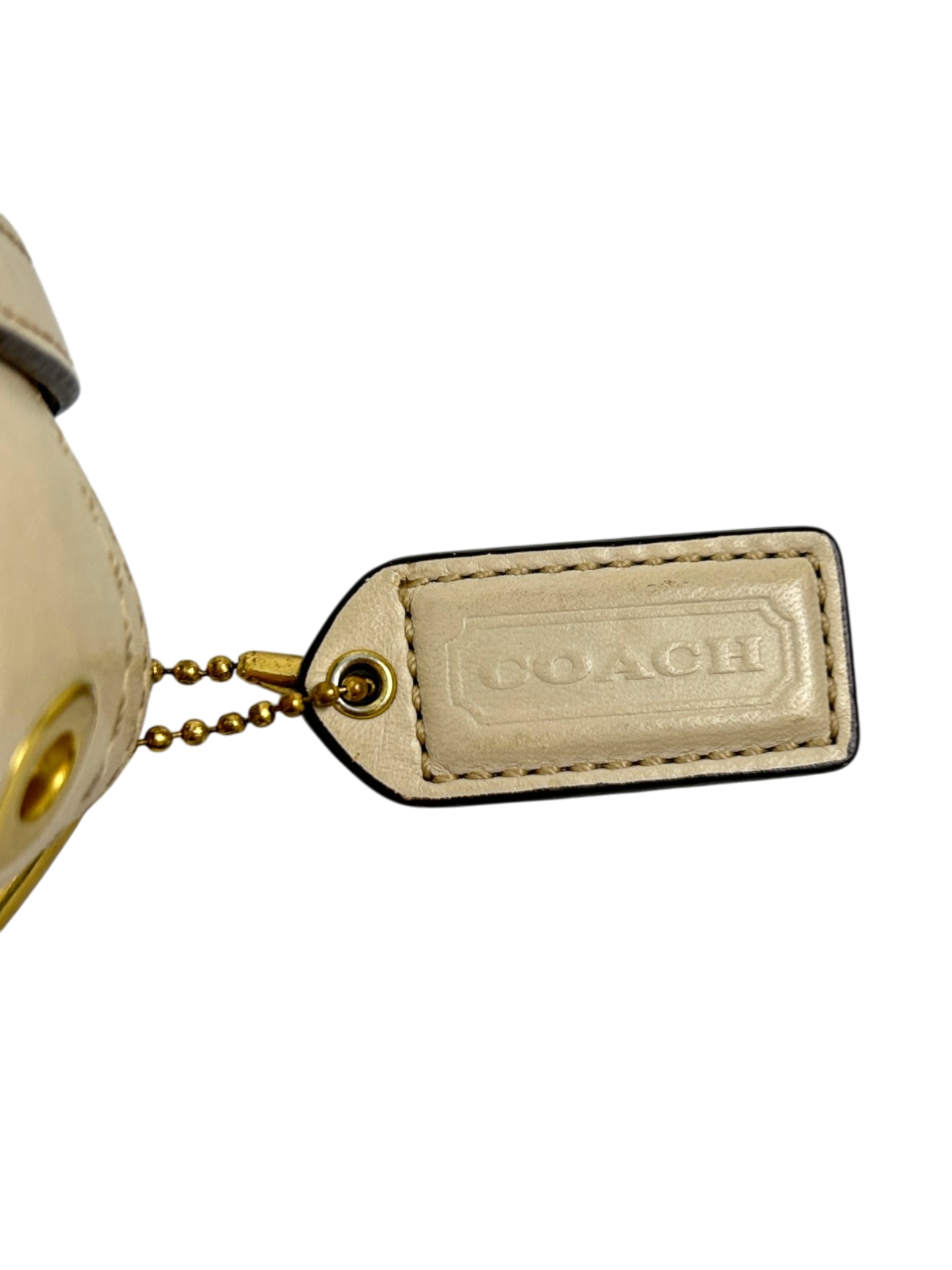 COACH Cream Leather Braided Strap Hobo Bag