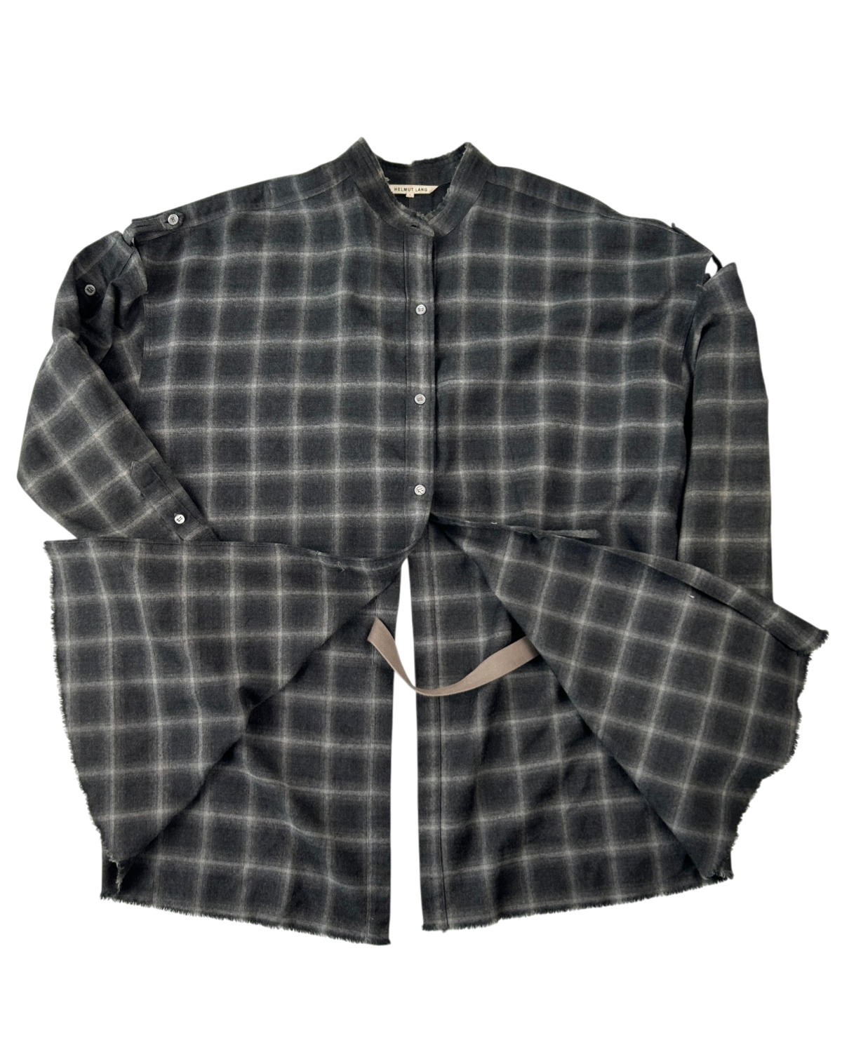 HELMUT LANG Wool/Cashmere Band Collar Shirt