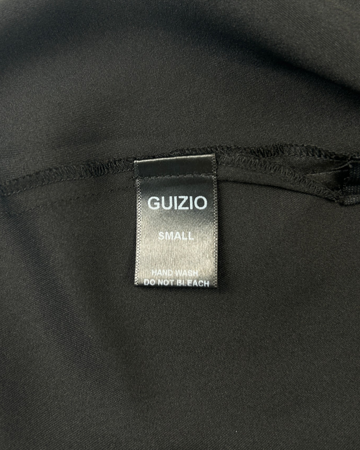 GUIZIO Satin Asymmetric Buckle Cowl Neck Mini Dress