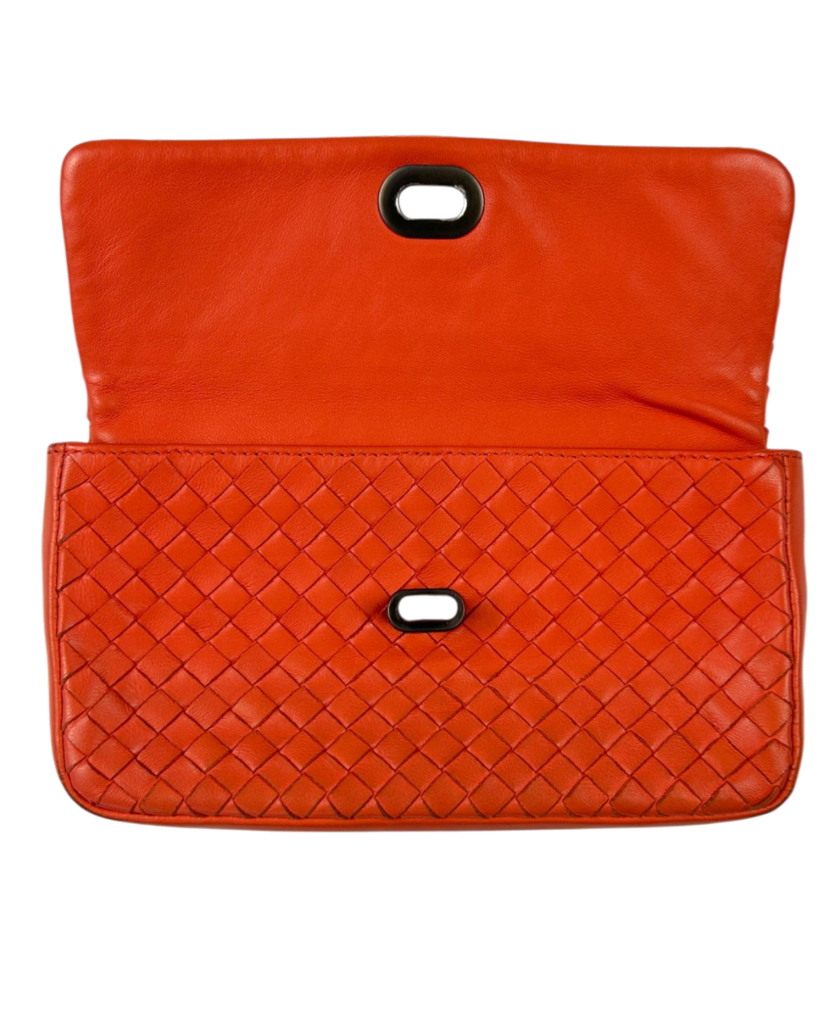 BOTTEGA VENETA (AS IS) Coral Intrecciato Turn Lock Purse