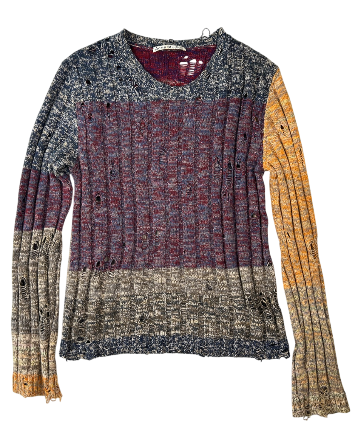 ACNE STUDIOS (AS IS) 'Karlos' Distressed Melange Rib Jumper
