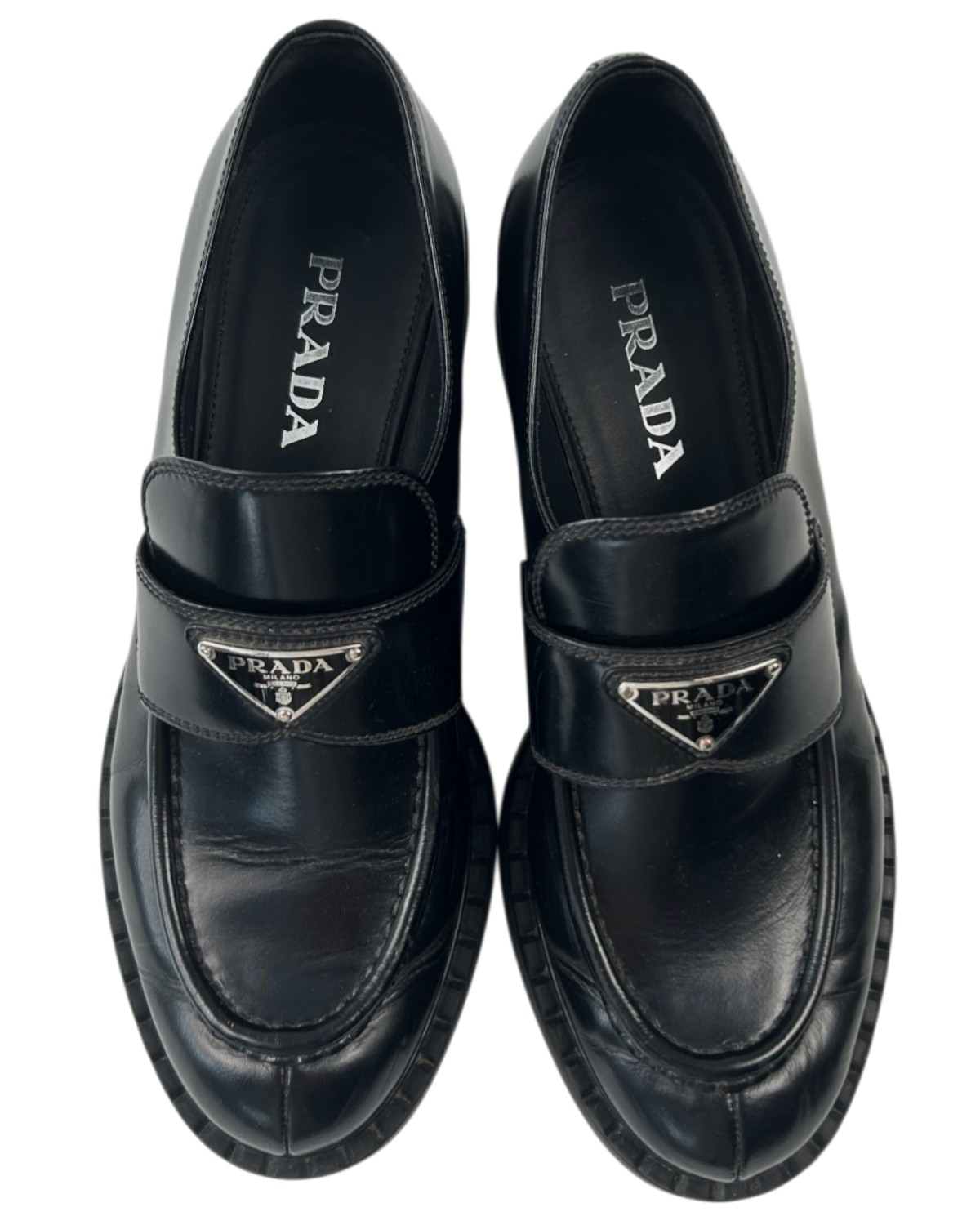 PRADA (AS IS) Brushed Leather Loafers