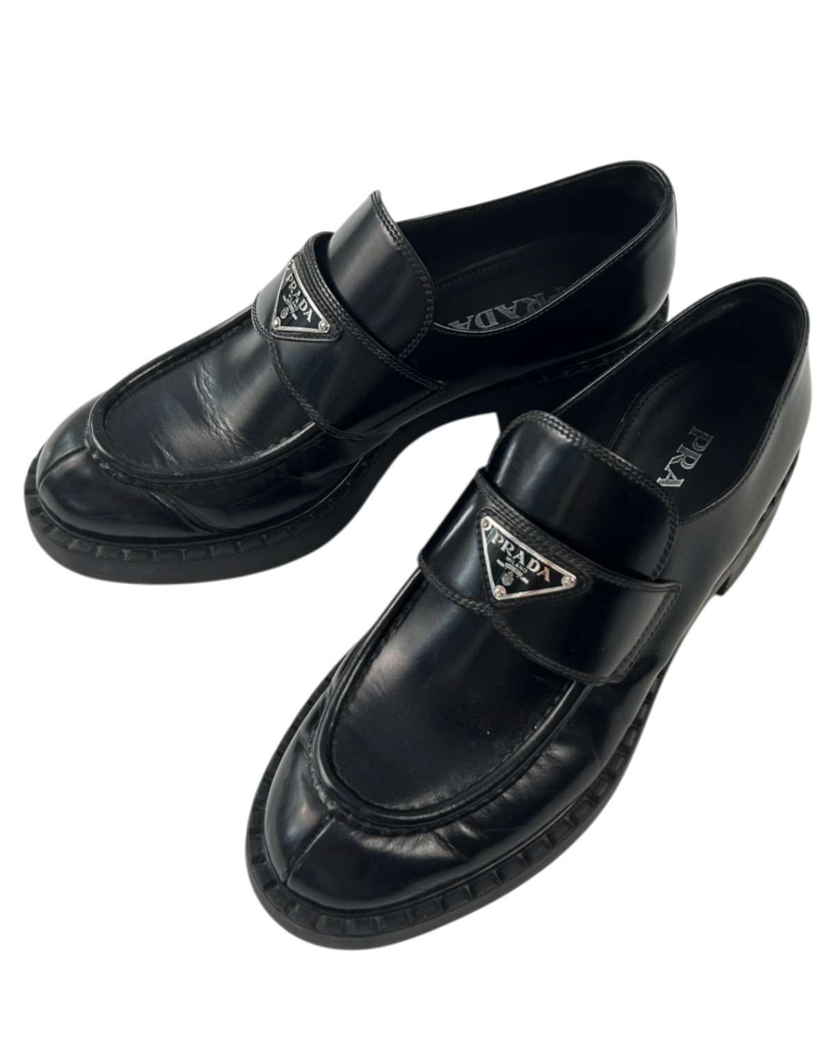 PRADA (AS IS) Brushed Leather Loafers