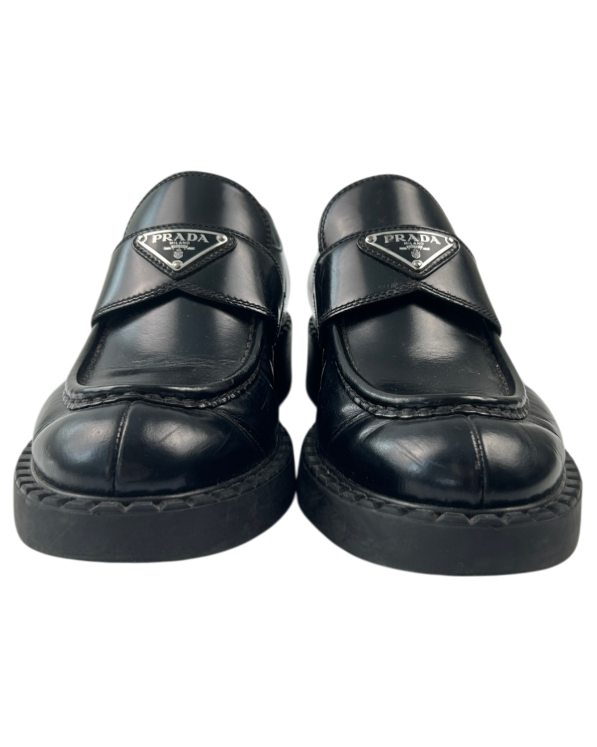 PRADA (AS IS) Brushed Leather Loafers