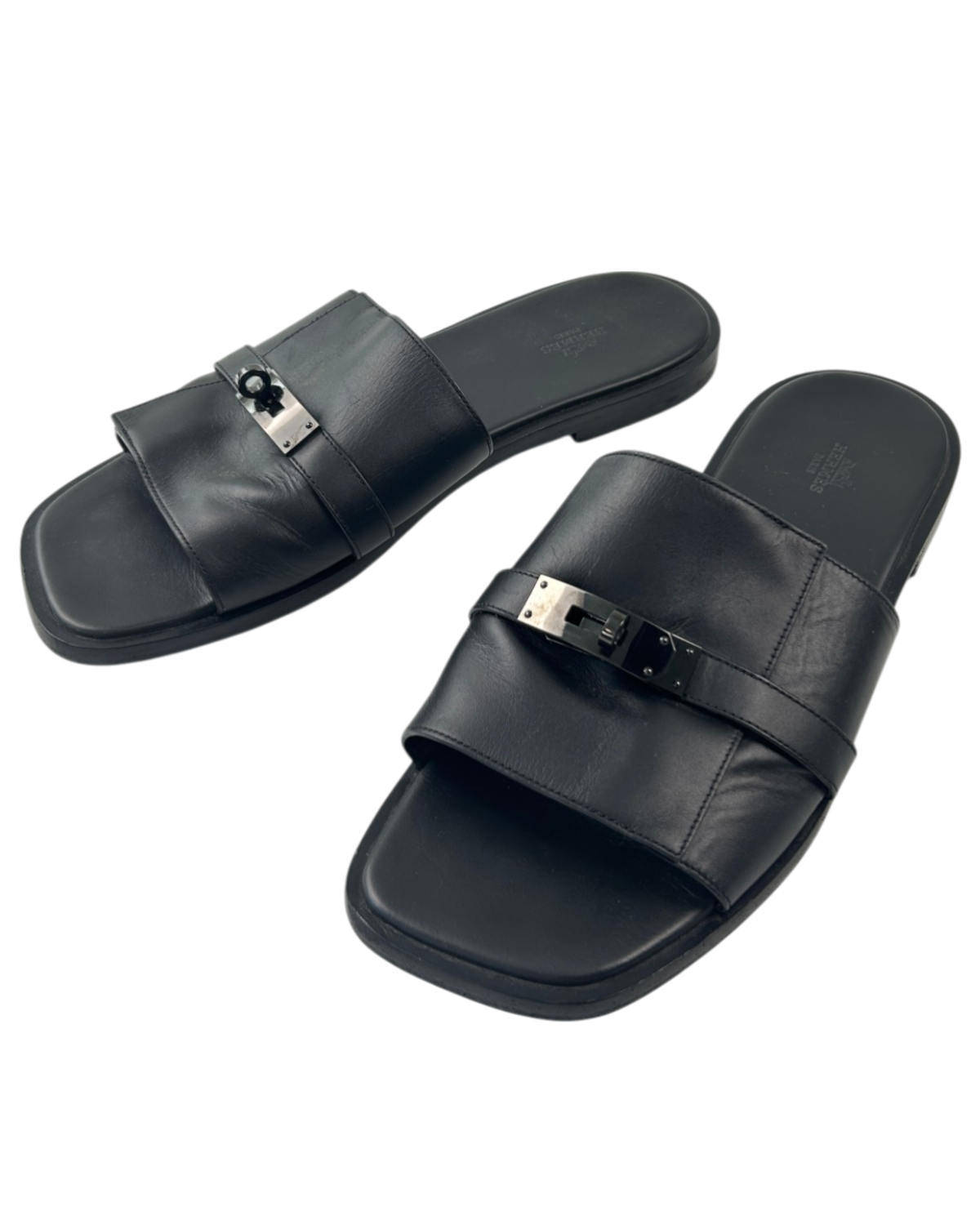 HERMES 'Gabriel' Leather Slides