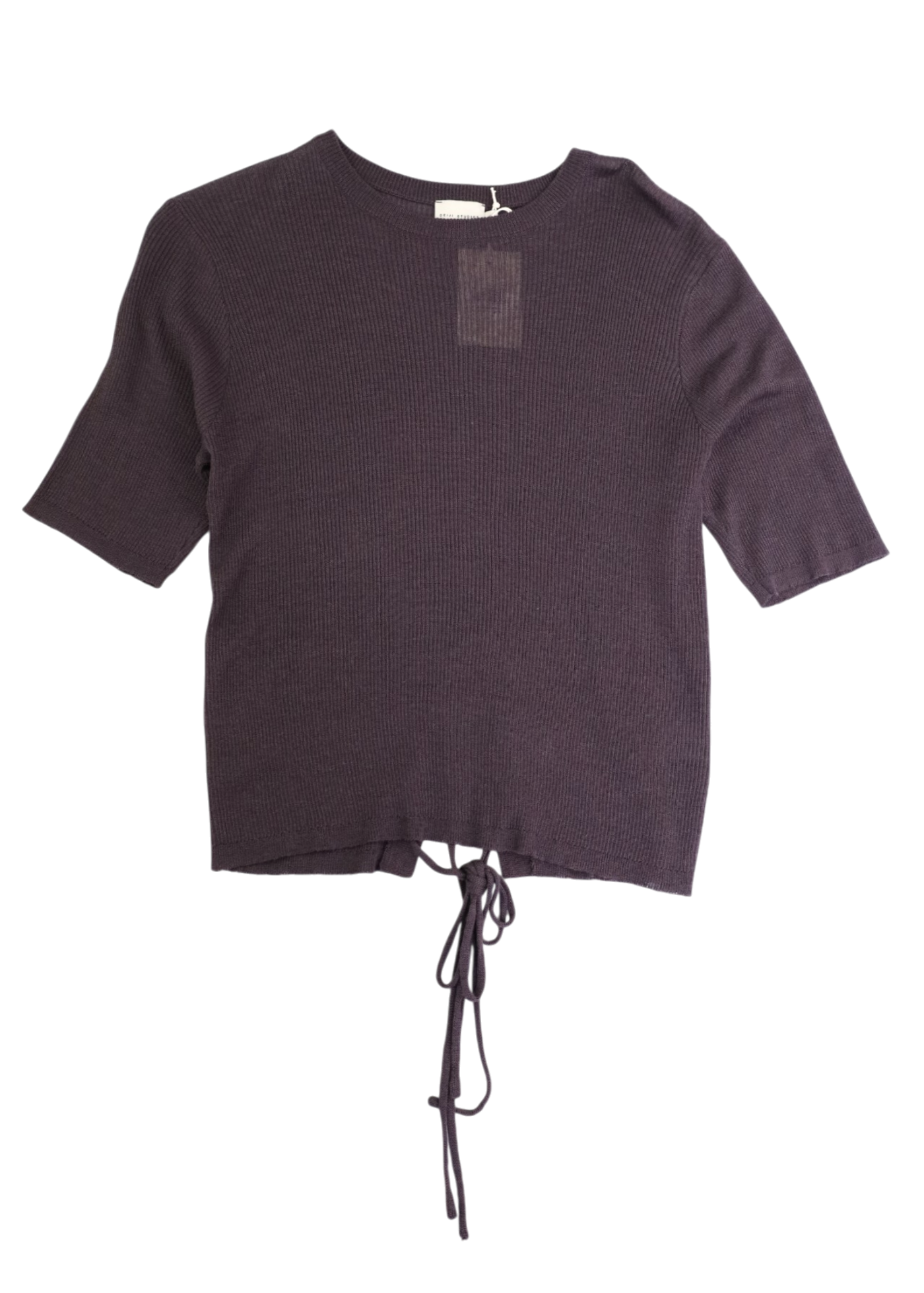 DEIJI STUDIOS (NWT) Eggplant Purple 'Split Back' Rib Top