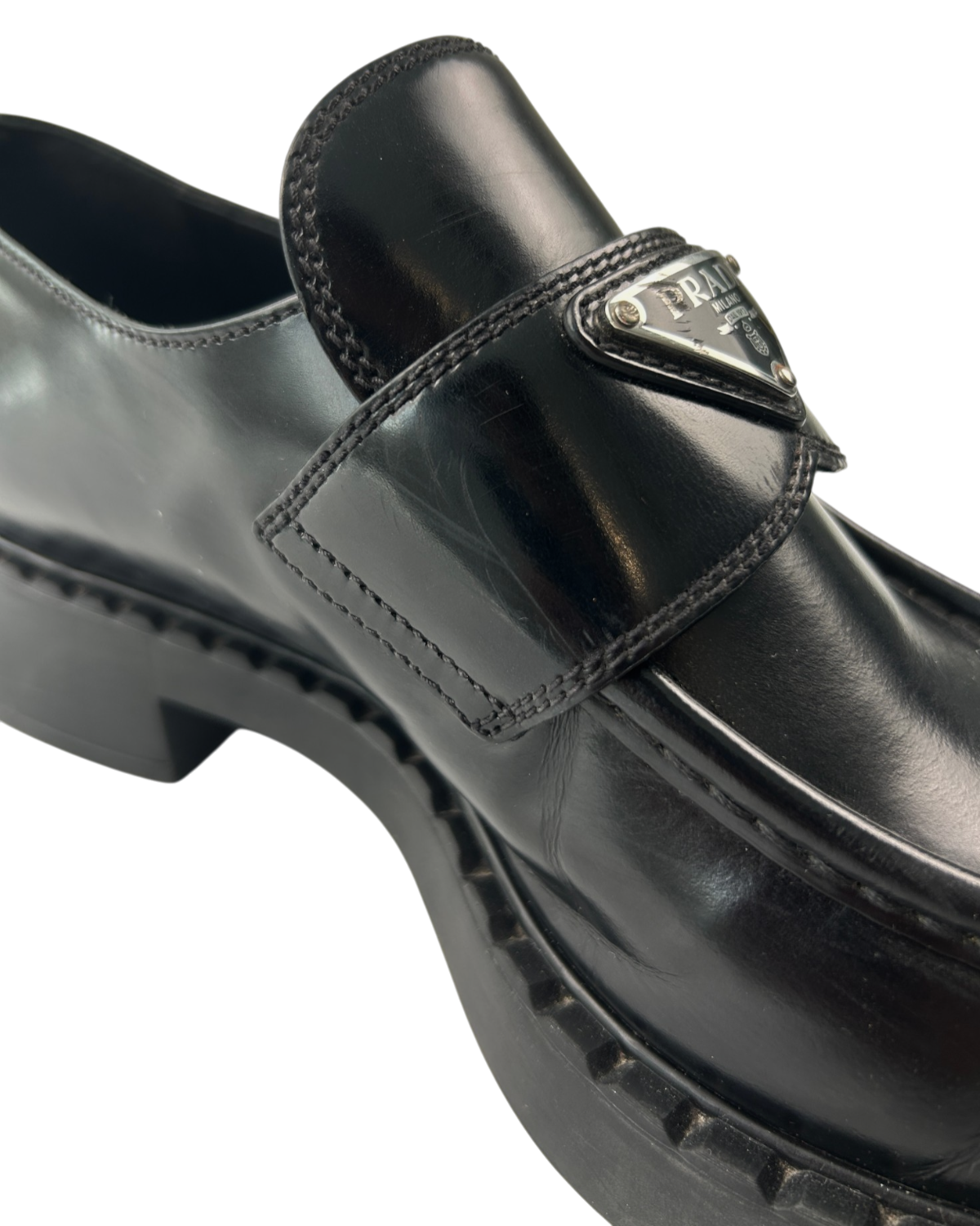 PRADA (AS IS) Brushed Leather Loafers