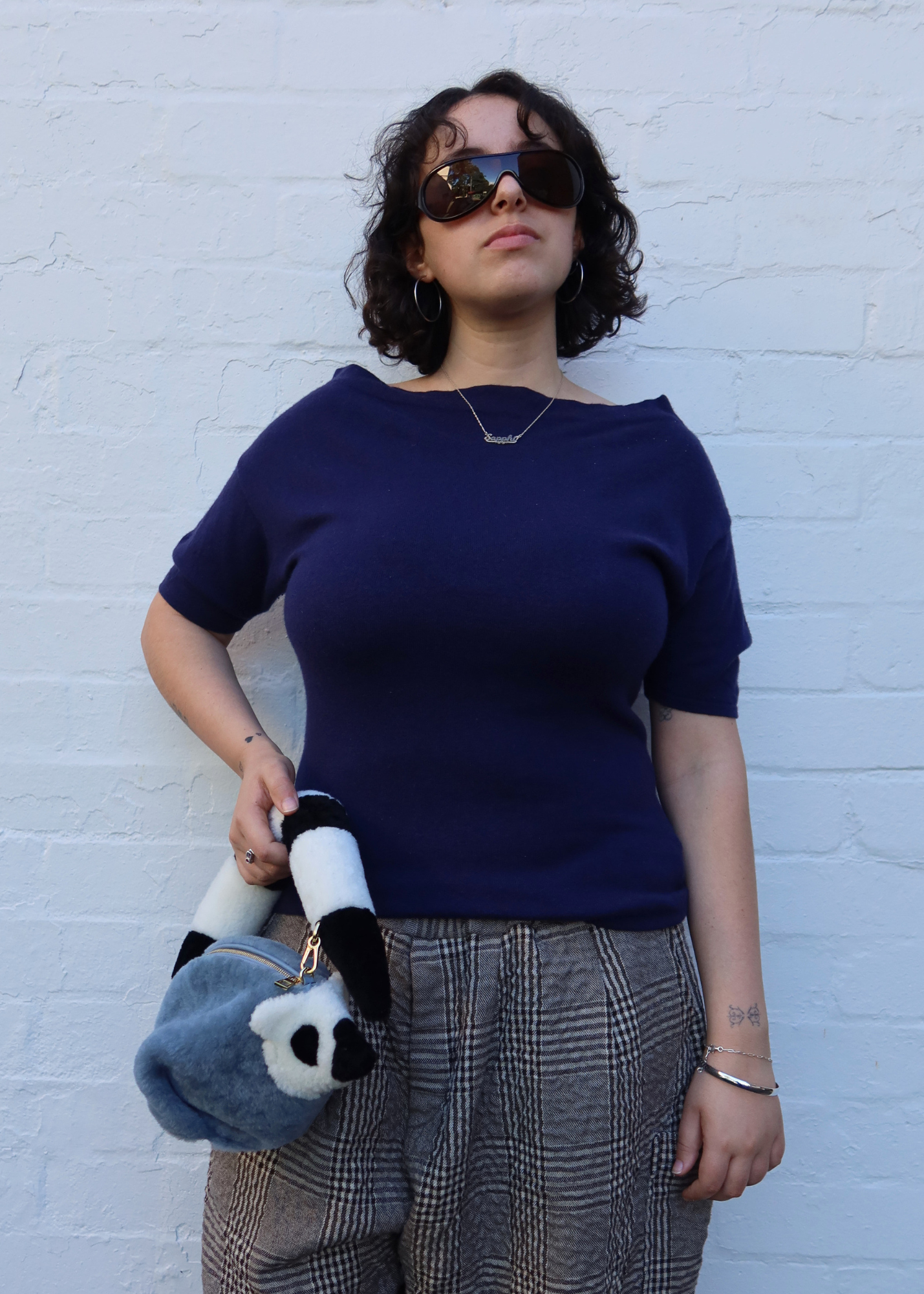 LOEWE x SUNA FUJITA Lemur Shearling Bag W/ Detachable Crossbody Strap