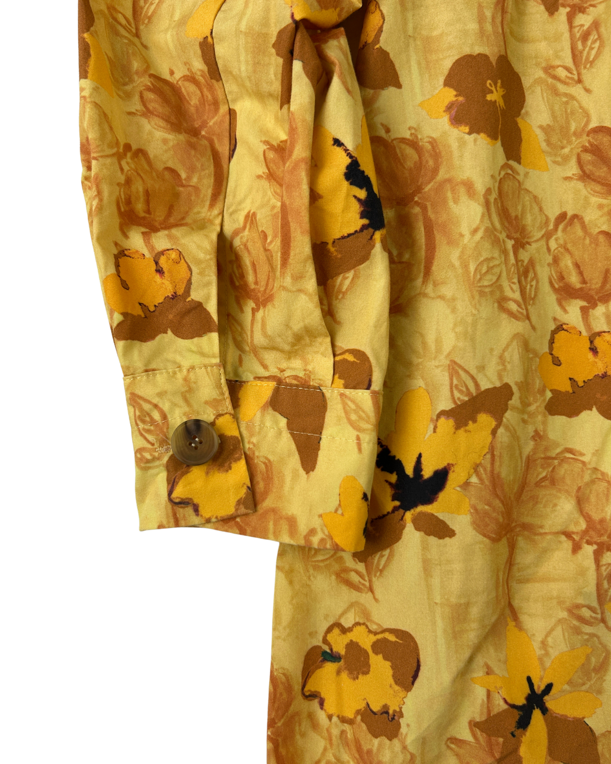 REJINA PYO Floral Cotton Oversized Collar Midi Dress