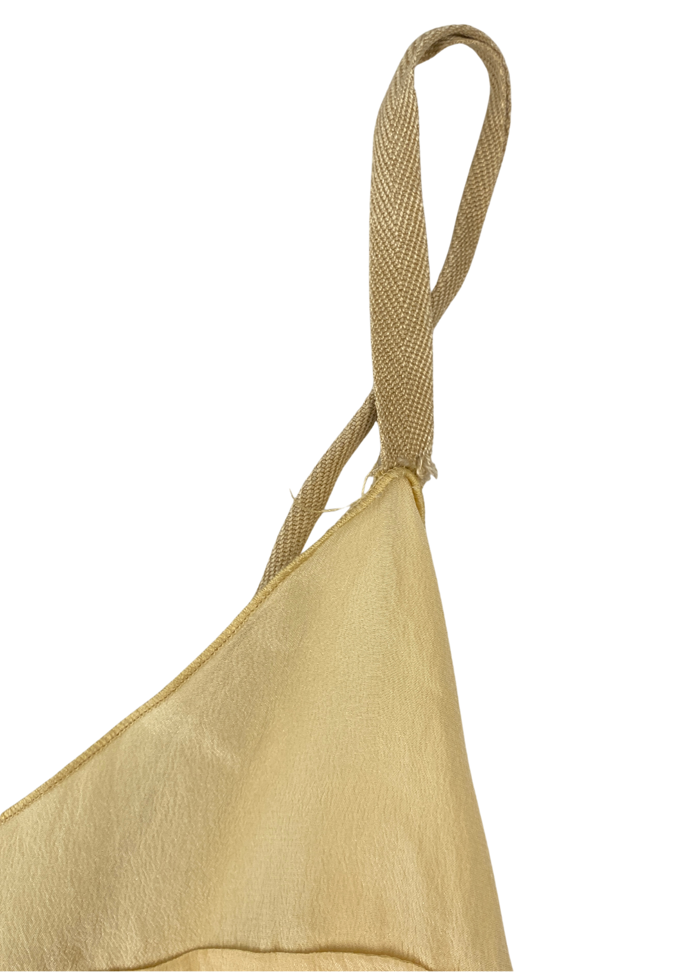 MIU MIU (AS IS) Cream Silk Cami W/ Lace Up Back