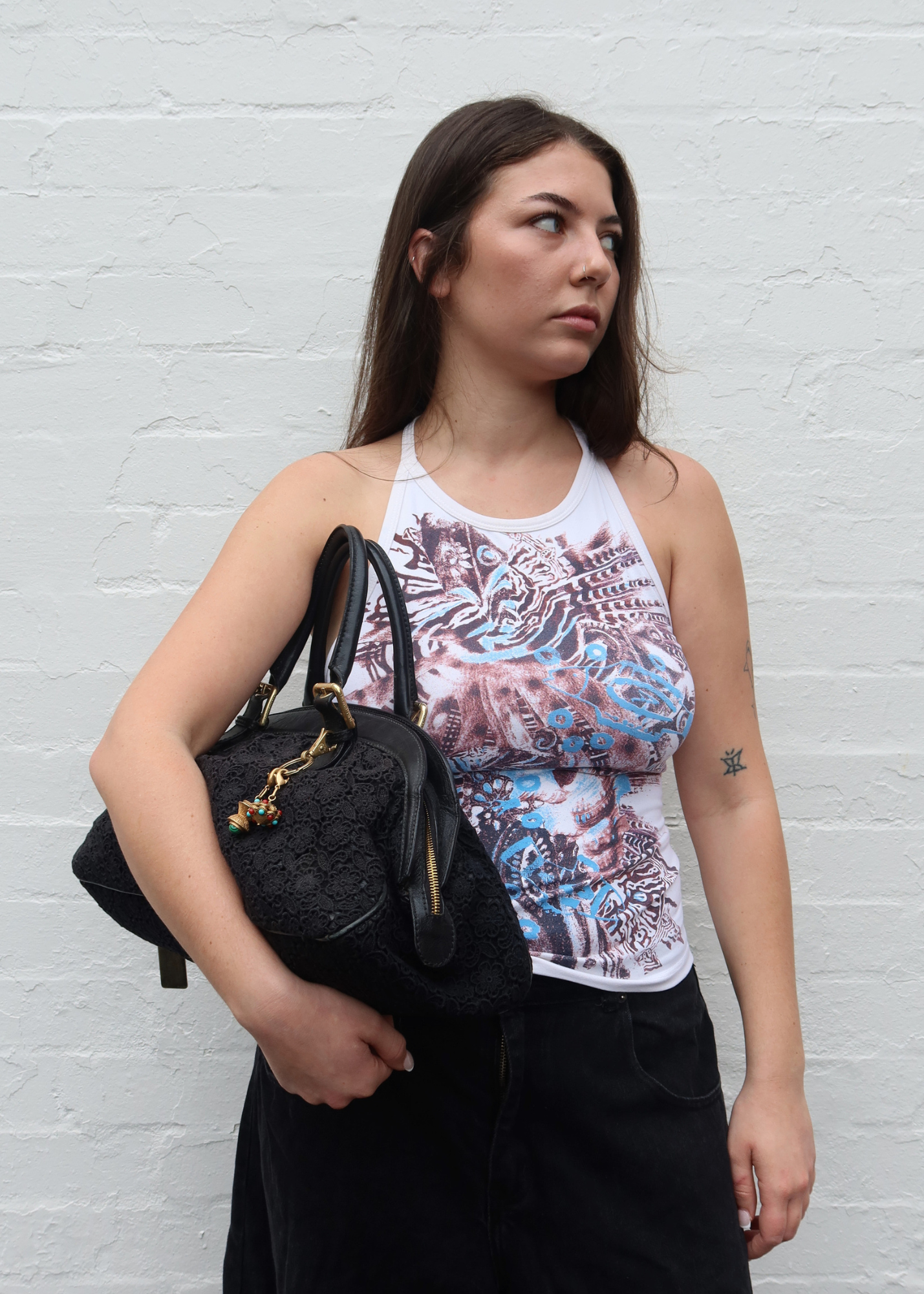 DOLCE & GABBANA Limited Edition XX 20th Anniversary Black Lace Bowler Bag