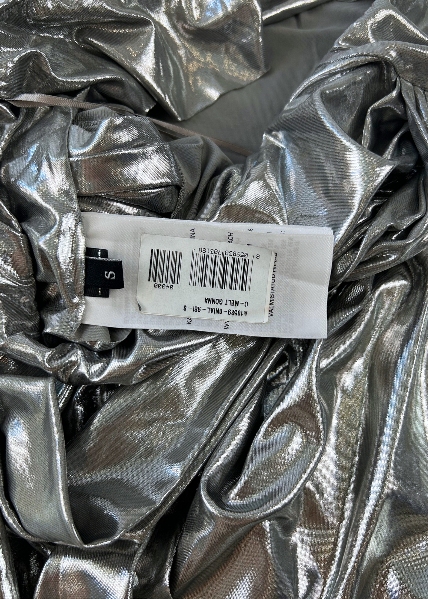 DIESEL (BNWT) 'Melt Gonna' Silver Belt Midi Skirt