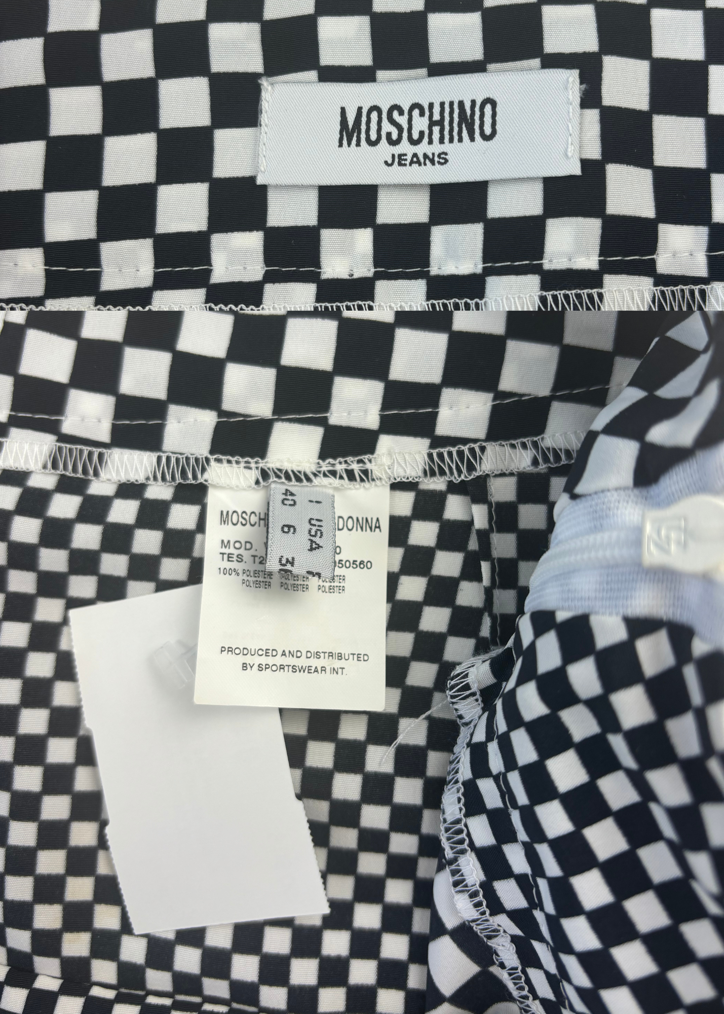 MOSCHINO JEANS Checkerboard Mini Skirt