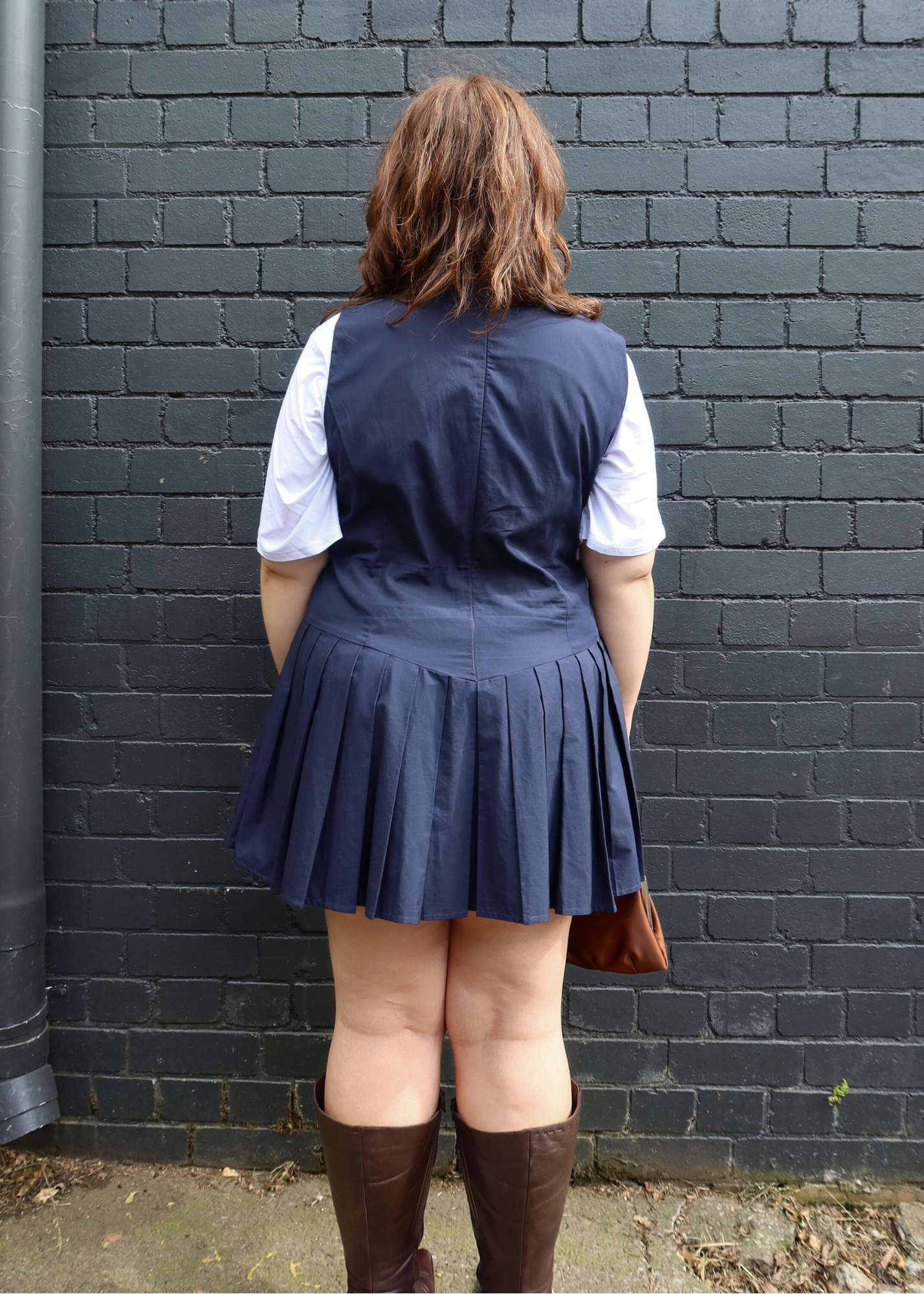 KATHARINA LOU Navy Pleat Mini Dress