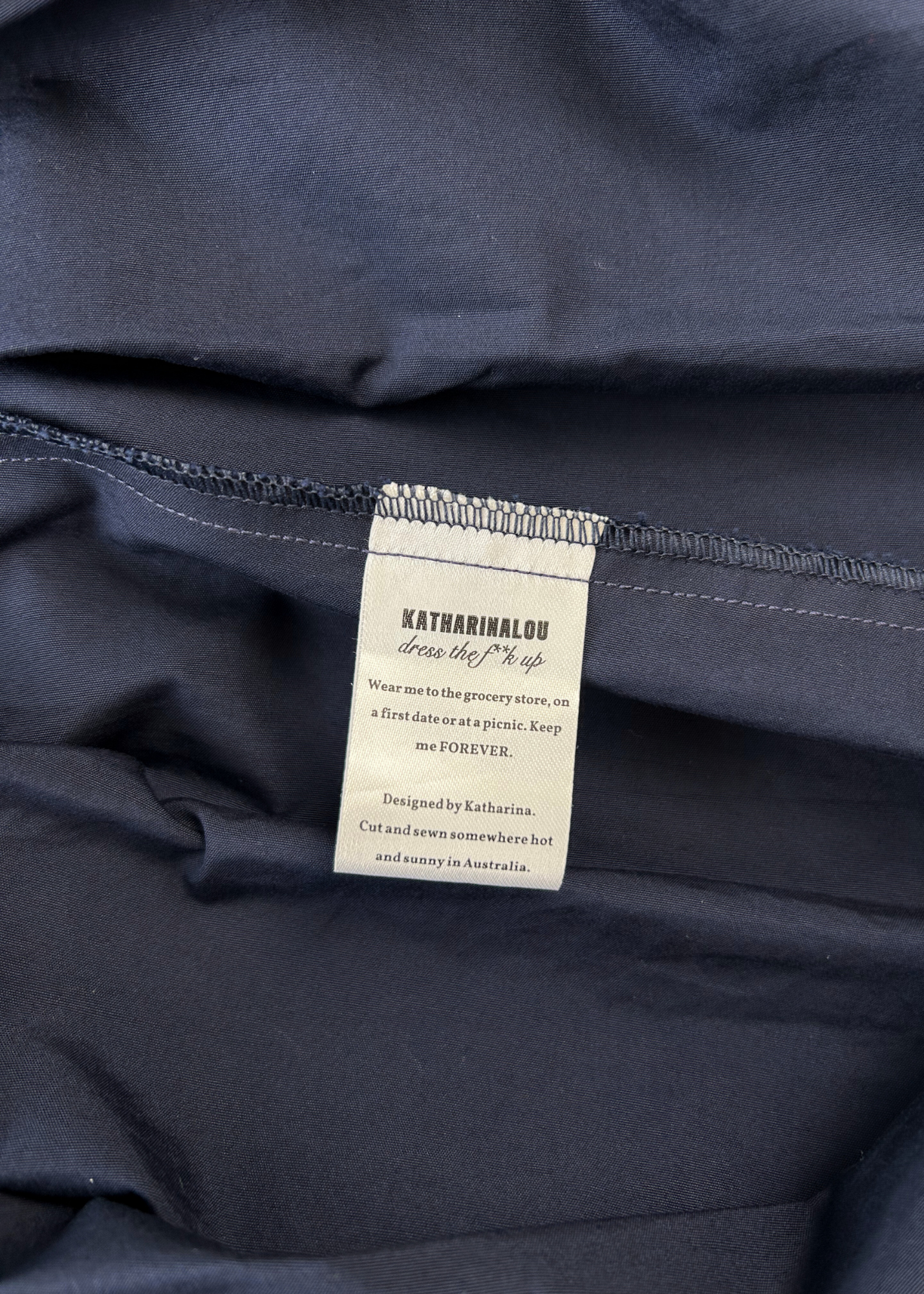 KATHARINA LOU Navy Pleat Mini Dress